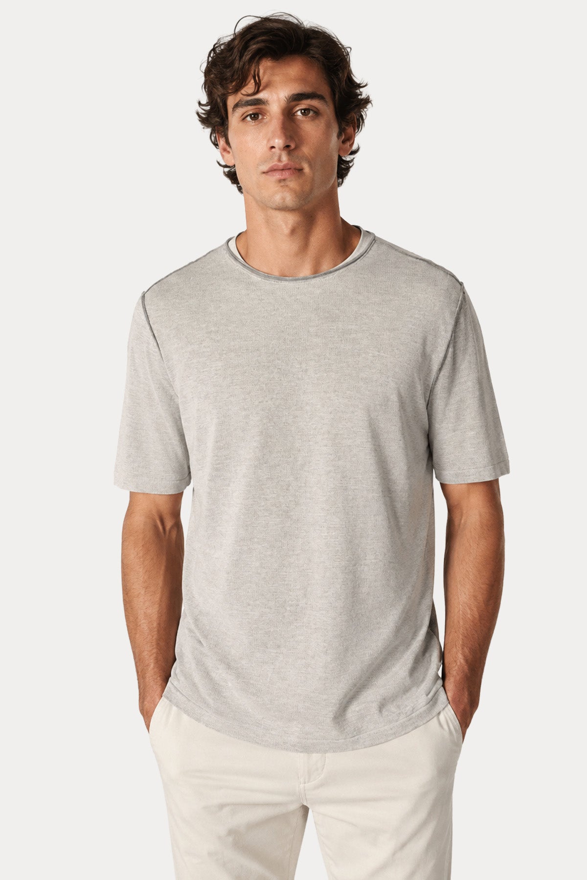 Transit Relaxed Fit İnce Dokulu T-shirt