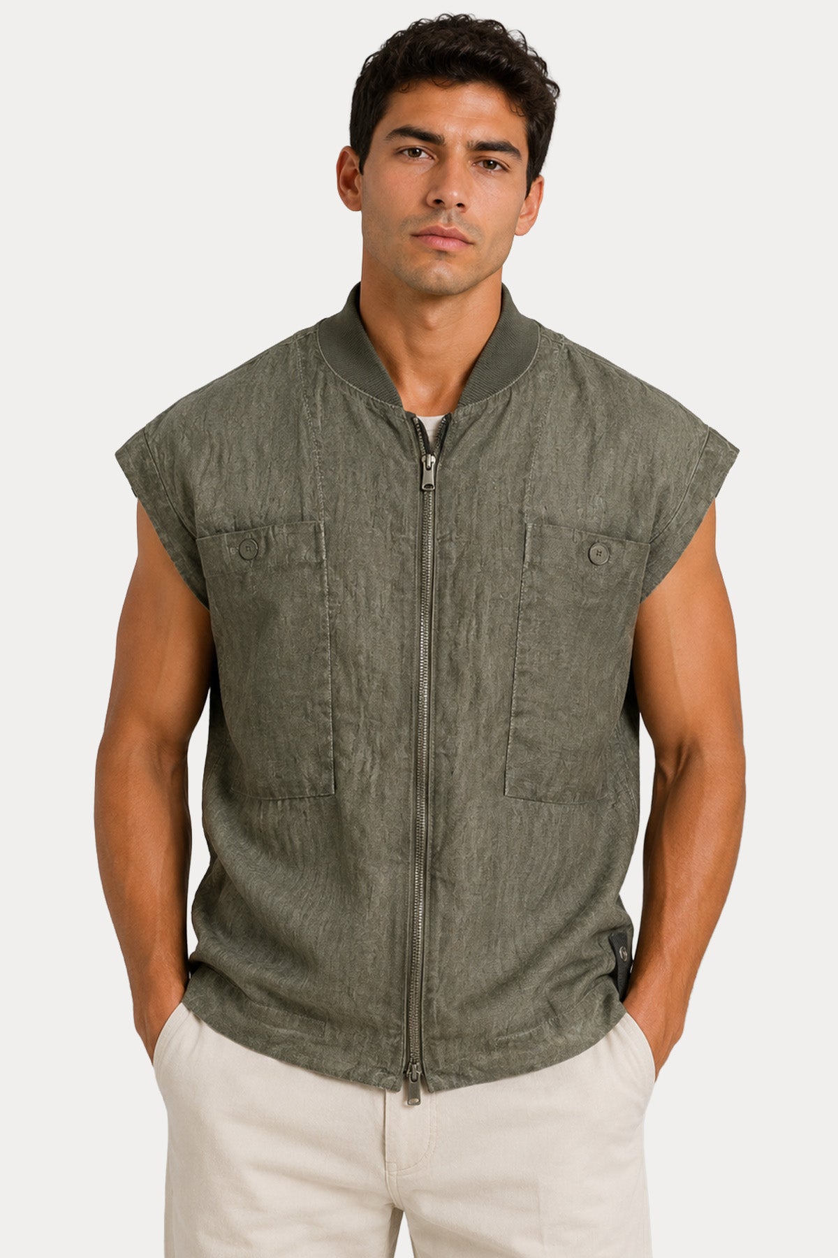 Transit Relaxed Fit Keten Yelek