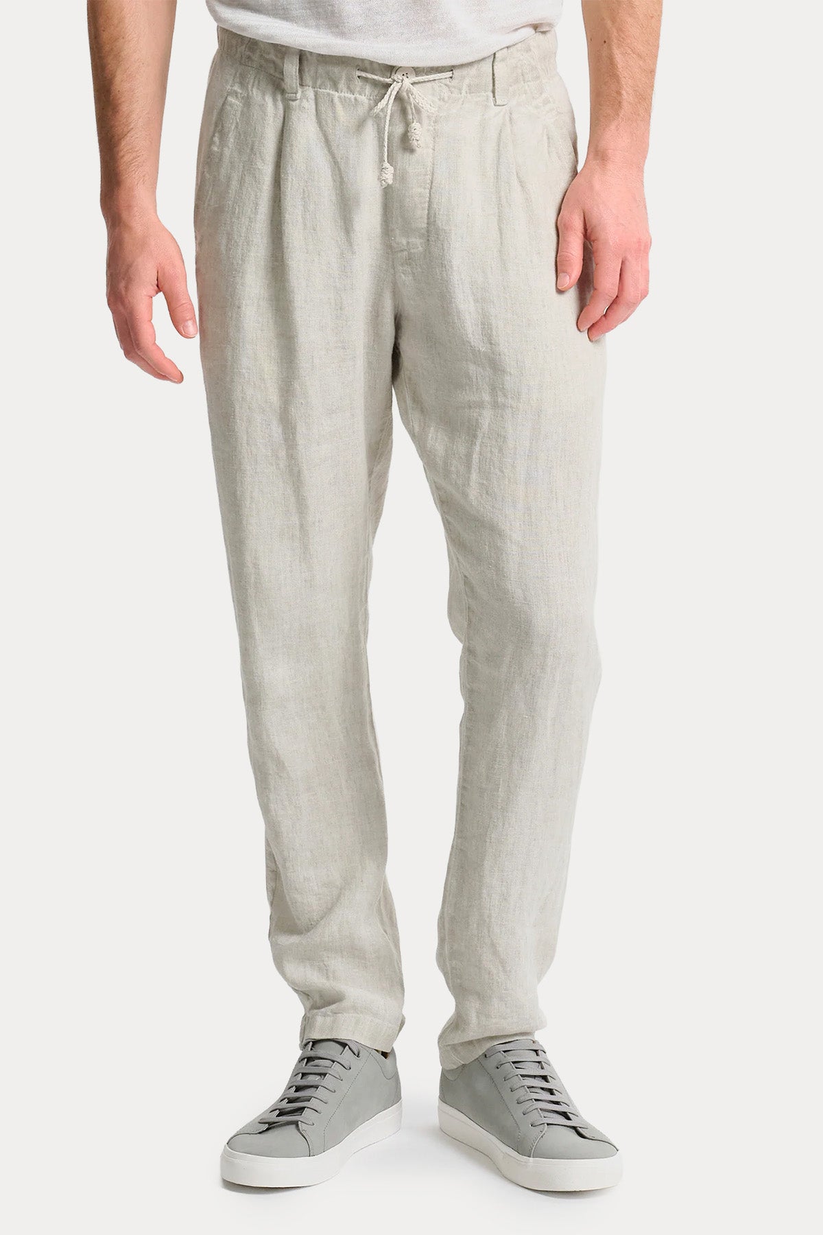 Transit Relaxed Fit Tek Pile Beli Lastikli Keten Pantolon