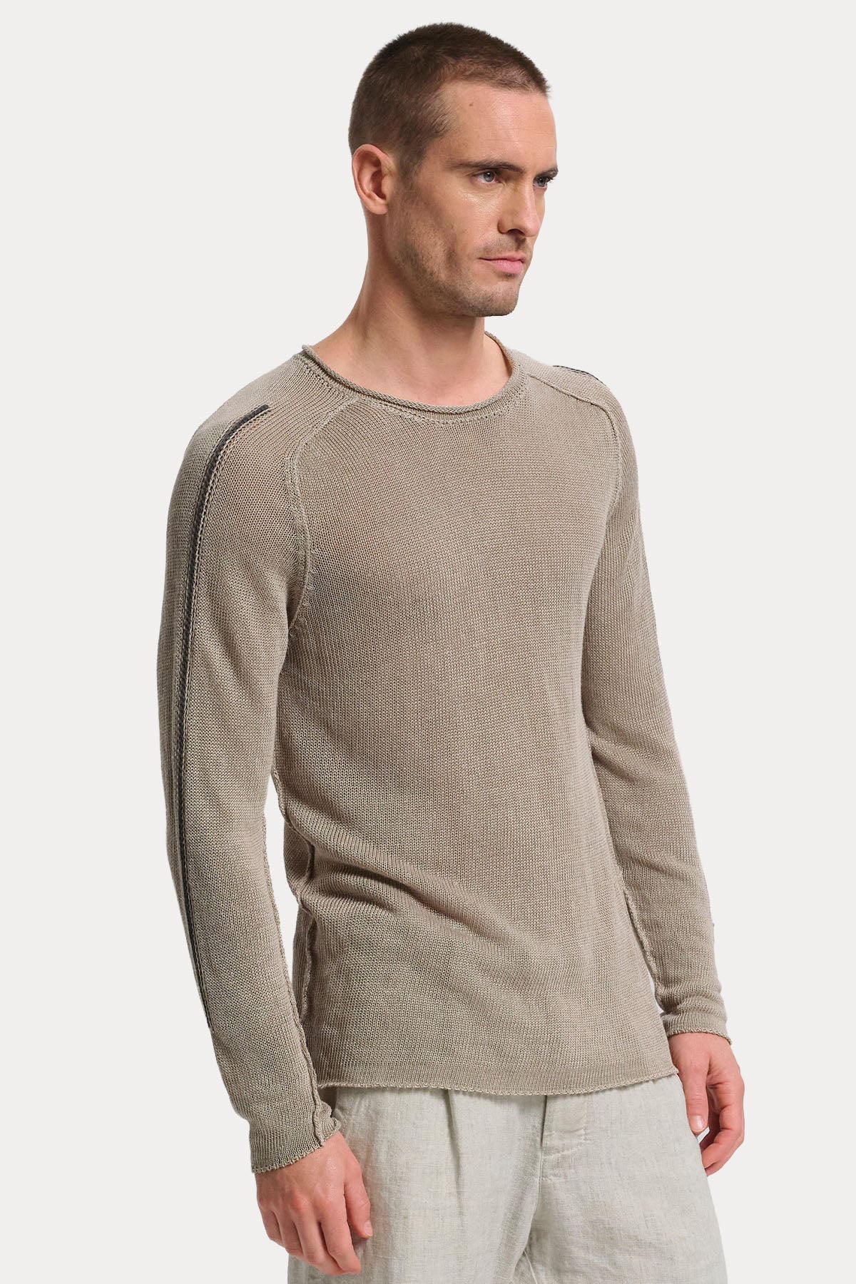Transit Relaxed Fit İnce Örgü Keten Triko-Triko-Libas
