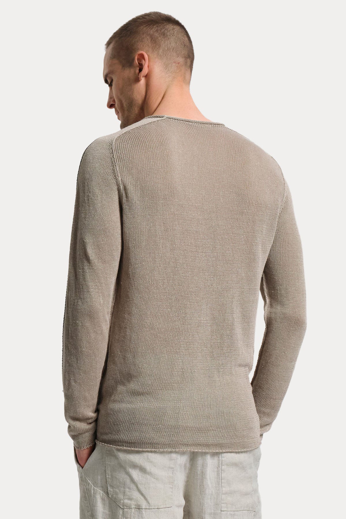 Transit Relaxed Fit İnce Örgü Keten Triko-Triko-Libas