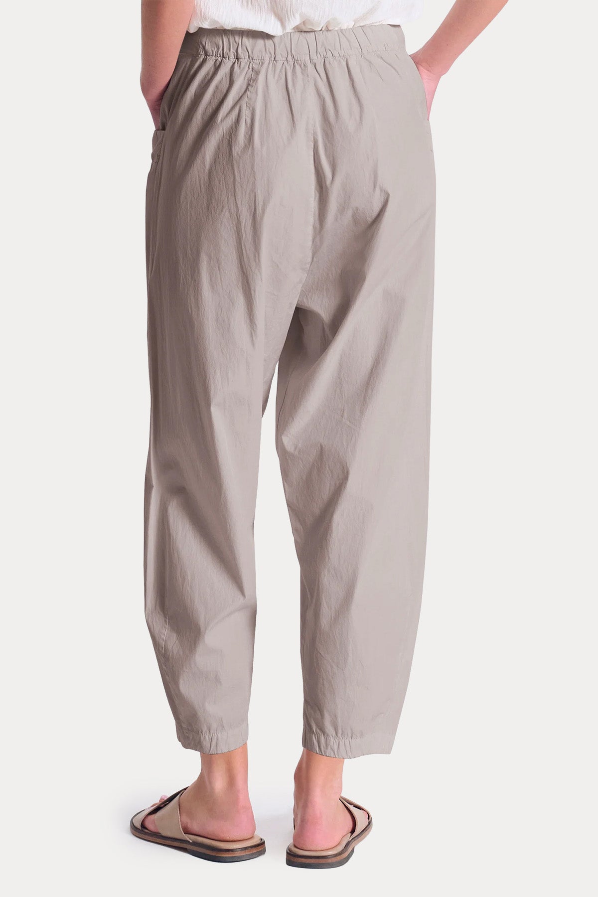 Transit Relaxed Fit İnce Dokulu Crop Pantolon-Pantolon-Libas