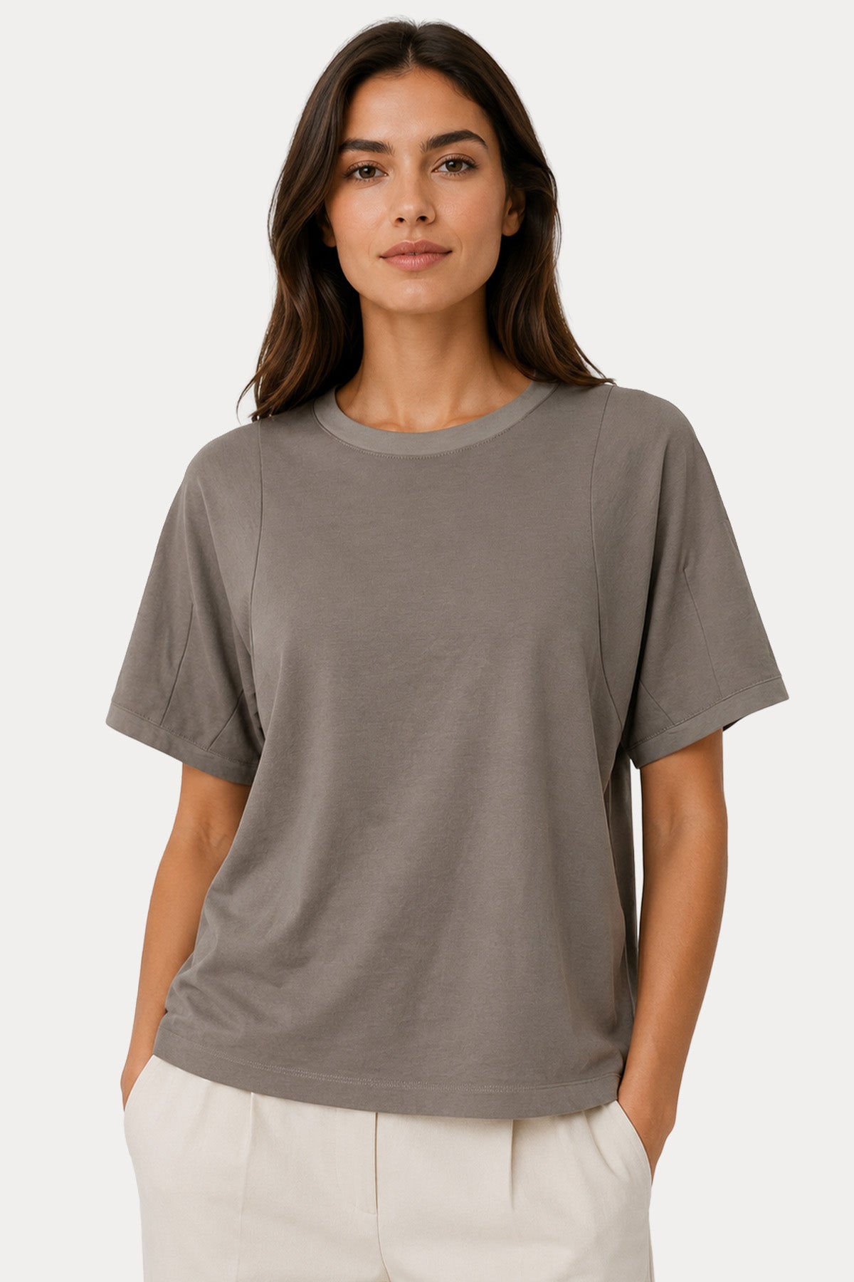 Transit Comfort Fit Yuvarlak Yaka Streç T-shirt
