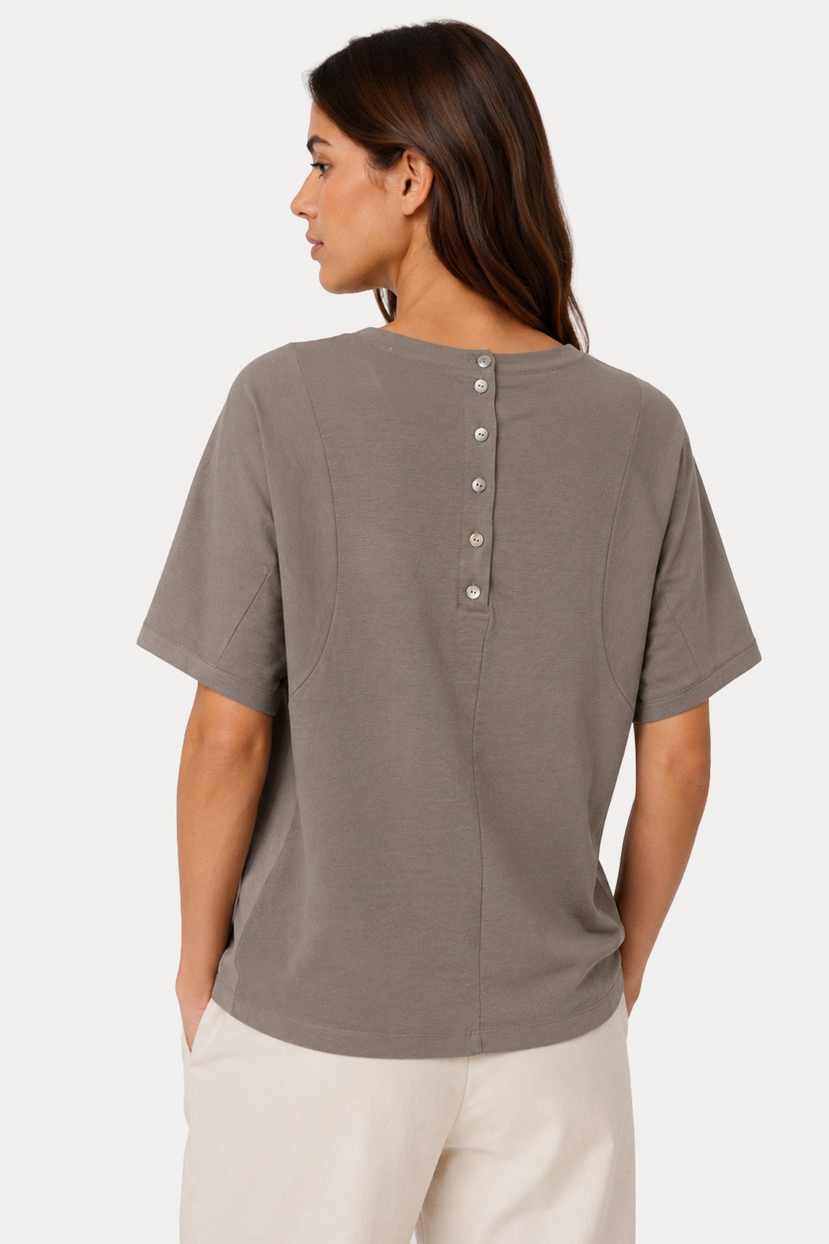 Transit Comfort Fit Yuvarlak Yaka Streç T-shirt