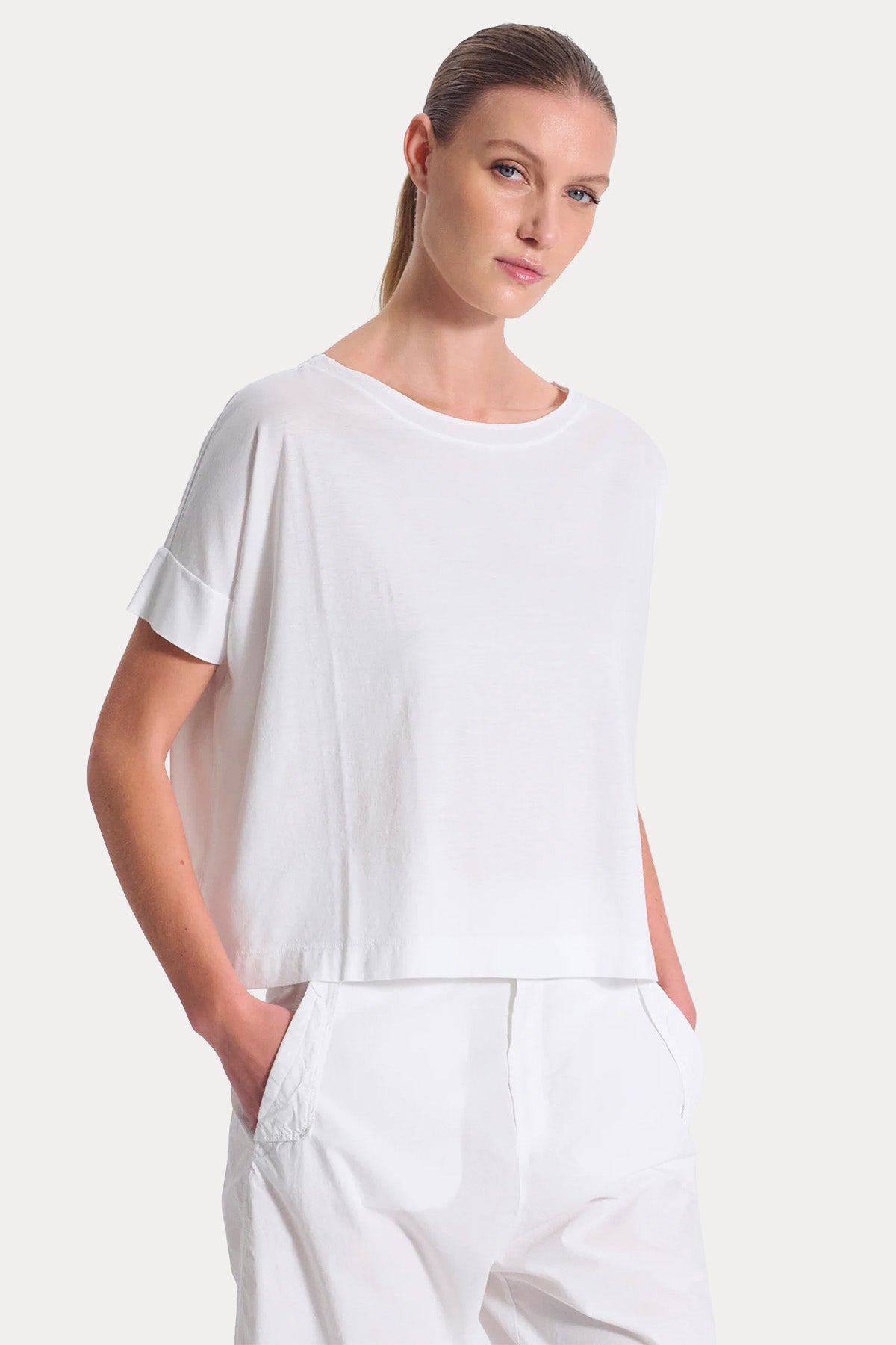 Transit Relaxed Fit Geniş Yuvarlak Yaka T-shirt-T-shirt-Libas