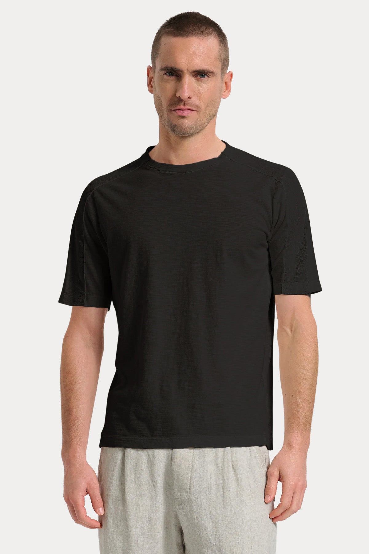 Transit Regular Fit Keten Yuvarlak Yaka T-shirt-T-shirt-Libas