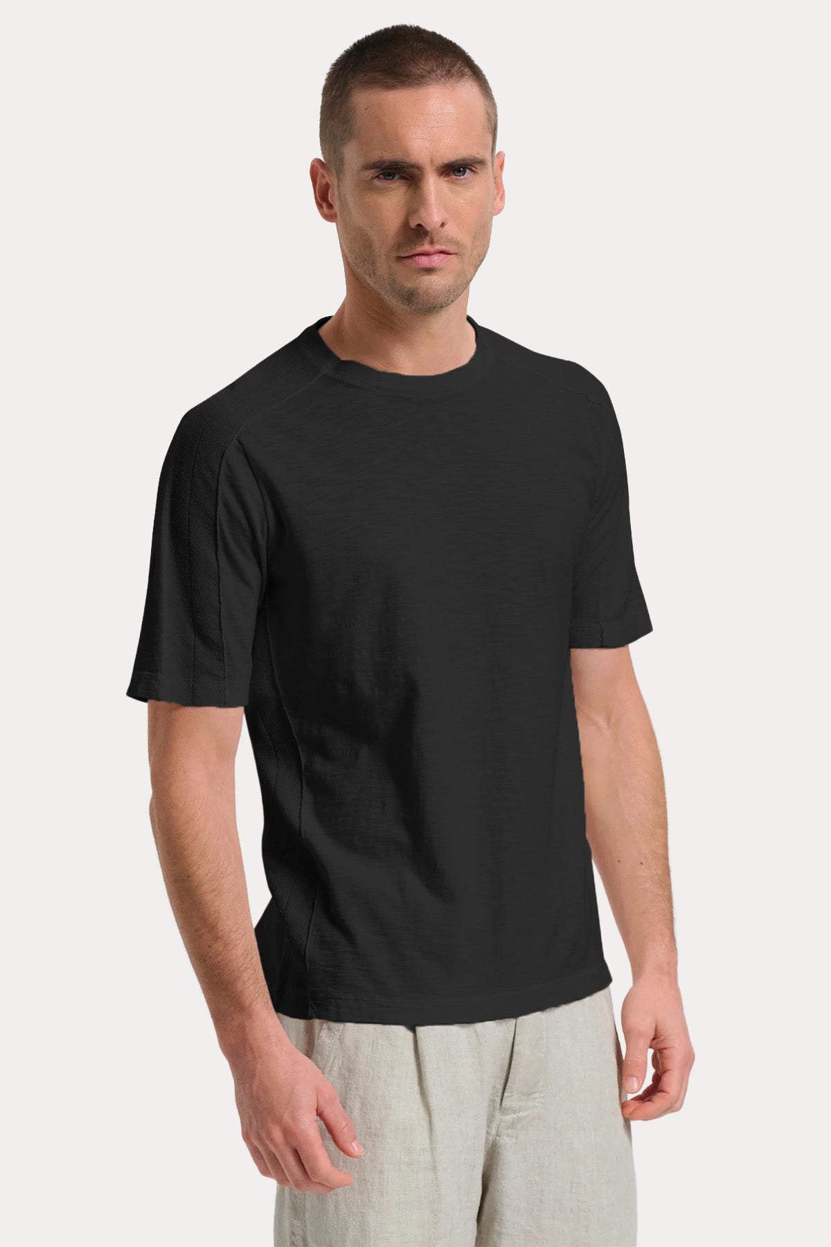 Transit Regular Fit Keten Yuvarlak Yaka T-shirt-T-shirt-Libas