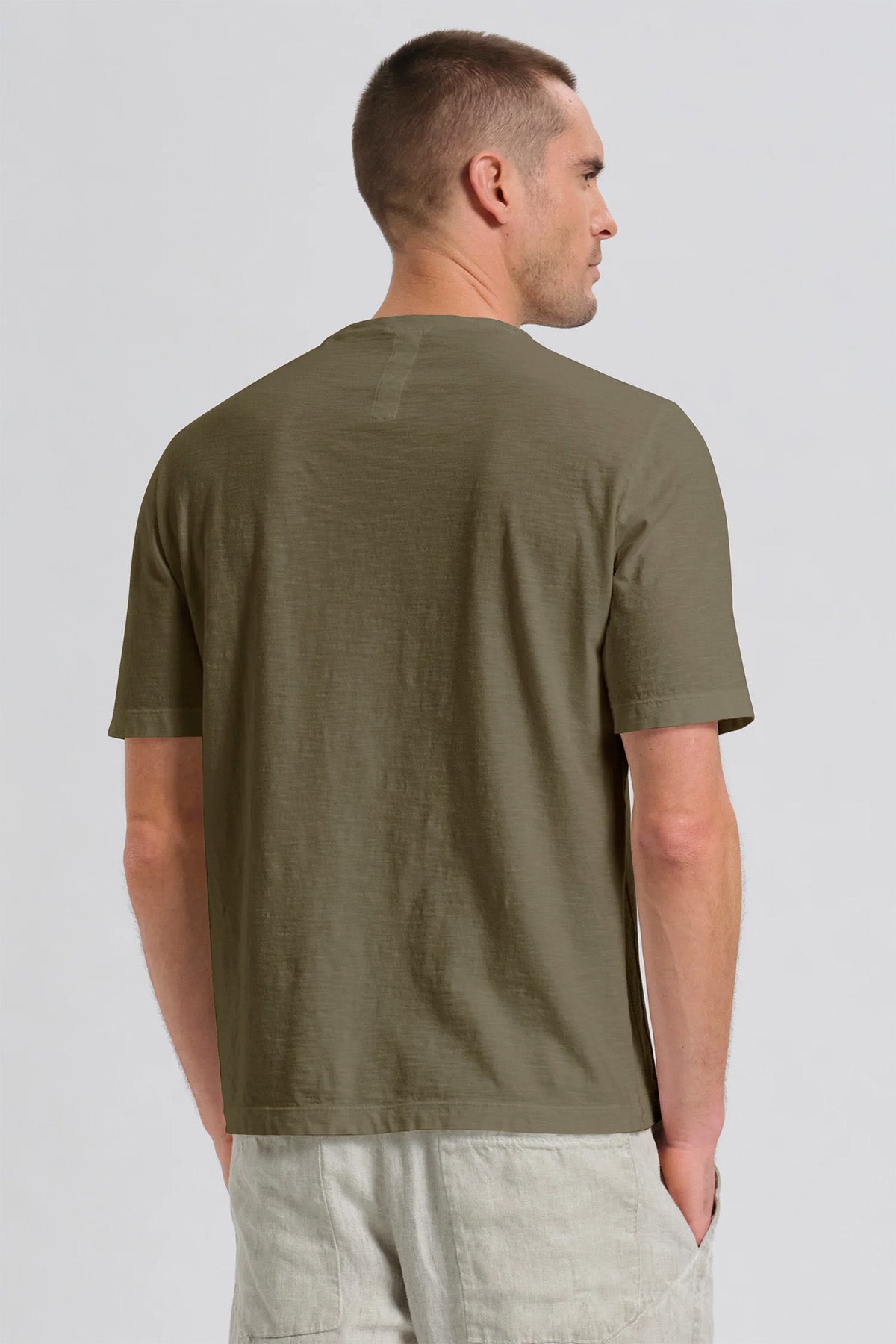 Transit Regular Fit Keten Yuvarlak Yaka T-shirt-T-shirt-Libas