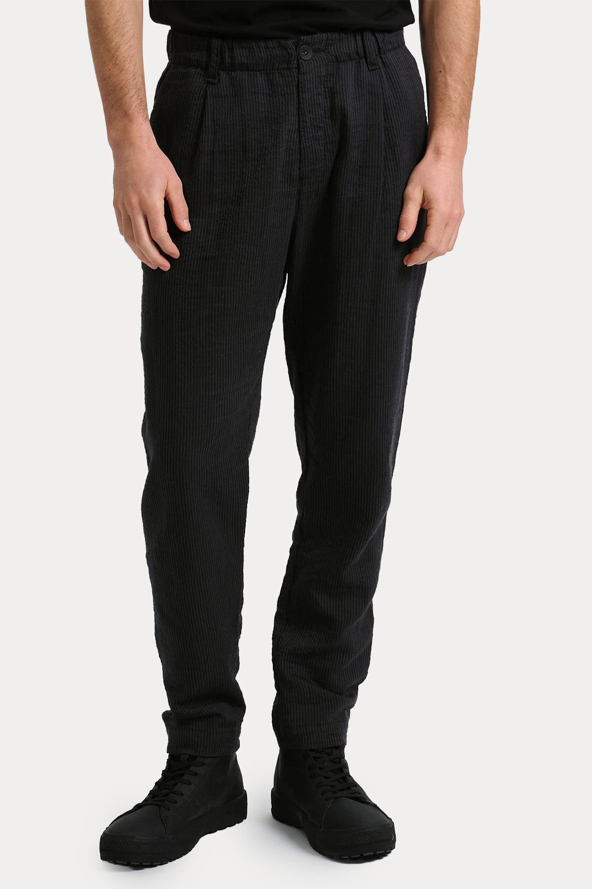 Transit Regular Fit Beli Lastikli Tek Pile Keten Pantolon-Pantolon-Libas