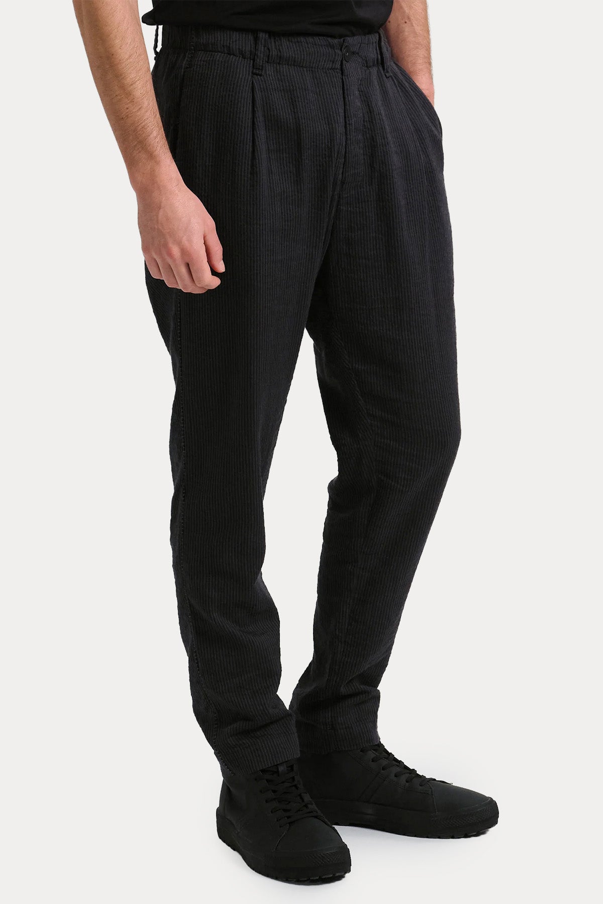 Transit Regular Fit Beli Lastikli Tek Pile Keten Pantolon-Pantolon-Libas