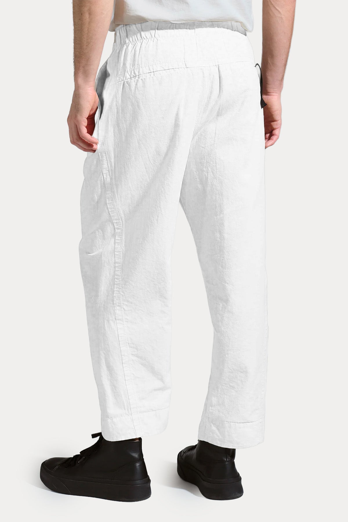 Transit Relaxed Fit Tek Pile Beli Lastikli Keten Pantolon-Pantolon-Libas