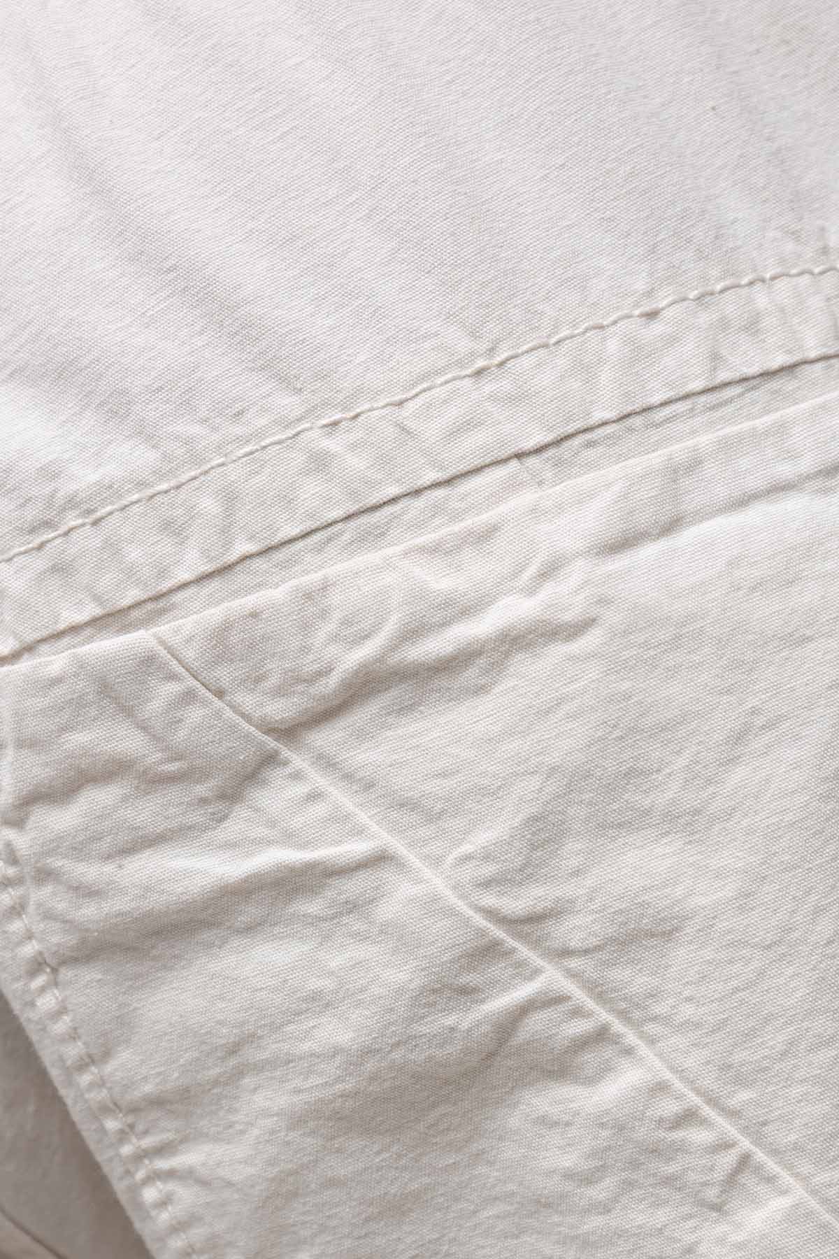 Transit Relaxed Fit Beli Lastikli Yandan Cepli Keten Pantolon-Pantolon-Libas