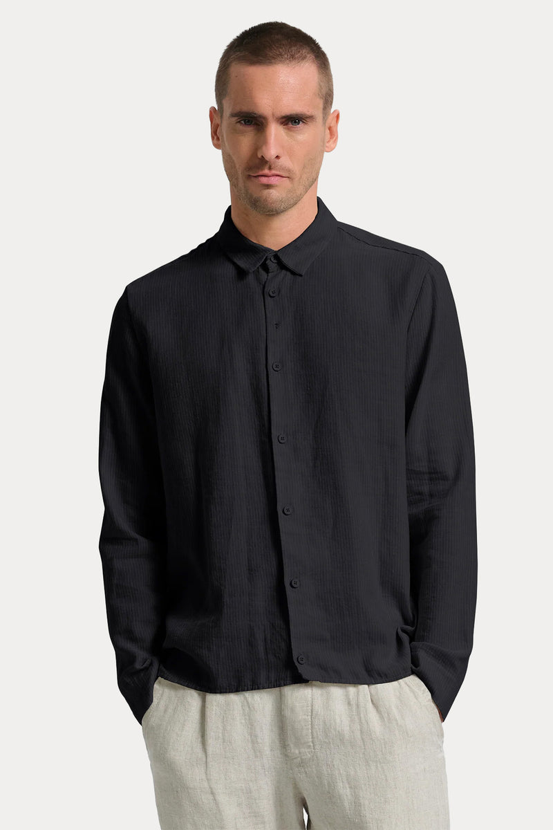 Transit Loose Fit Keten Gömlek-Gömlek-Libas
