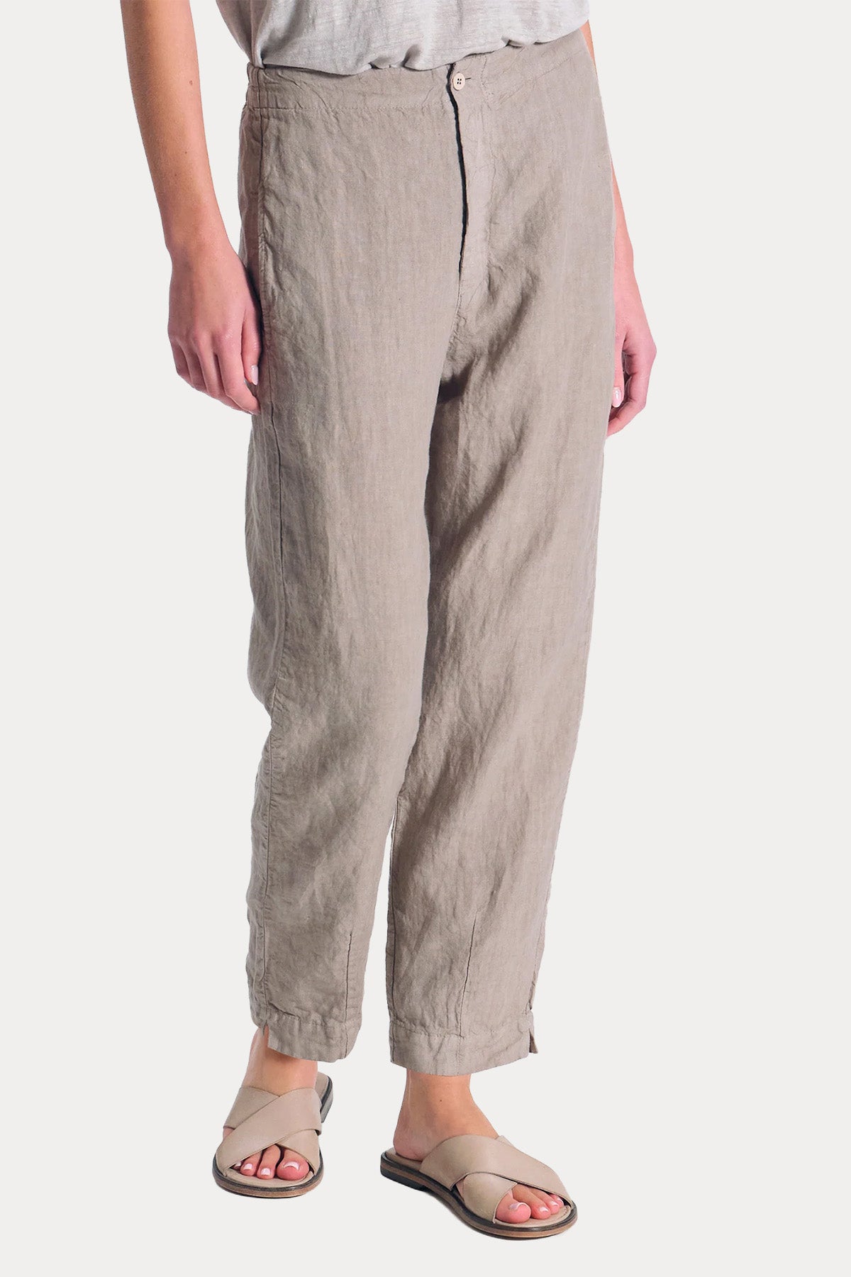 Transit Comfort Fit Beli Lastikli Keten Pantolon-Pantolon-Libas