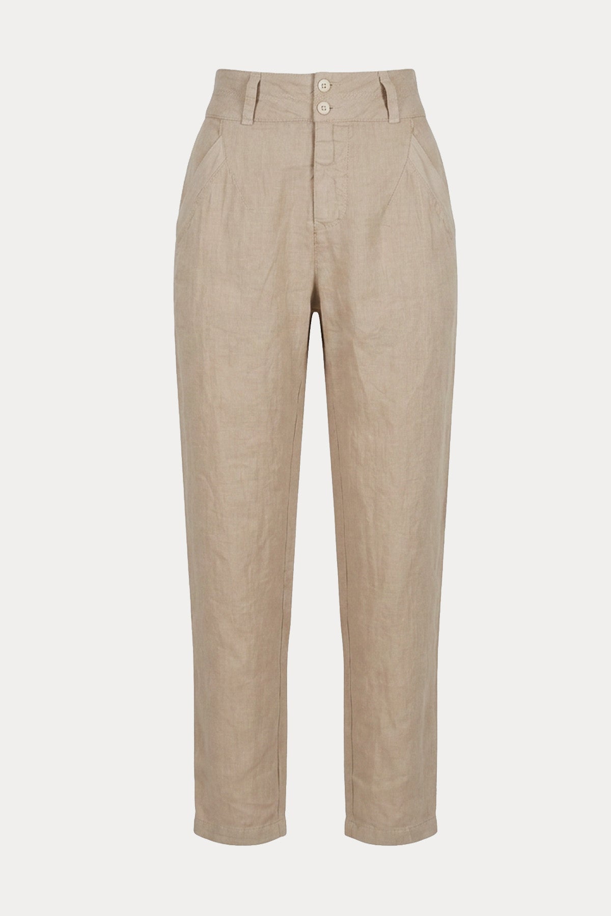 Transit Comfort Fit Yandan Cepli Keten Pantolon