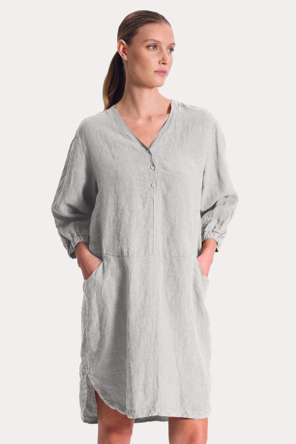 Transit Relaxed Fit Dizüstü Keten Elbise