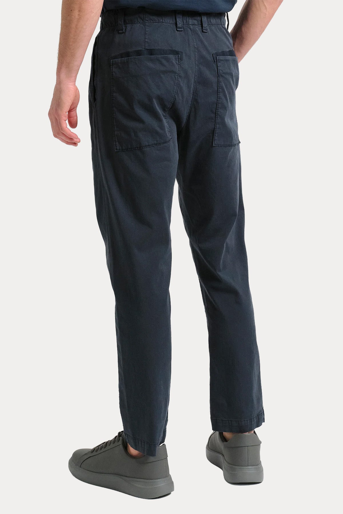 Transit Loose Fit Beli Lastikli Tek Pile Streç Pantolon-Pantolon-Libas