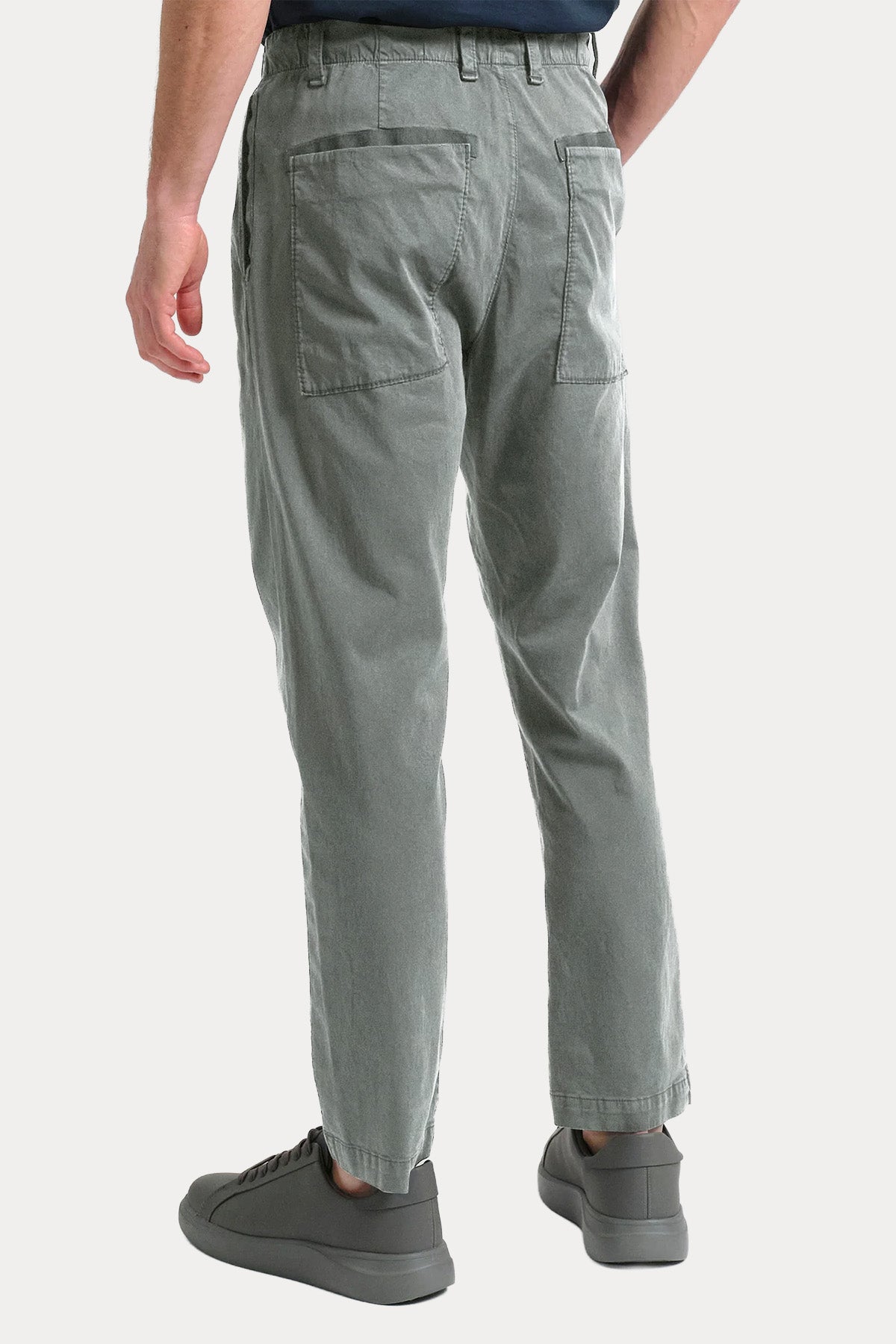 Transit Loose Fit Beli Lastikli Tek Pile Streç Pantolon-Pantolon-Libas