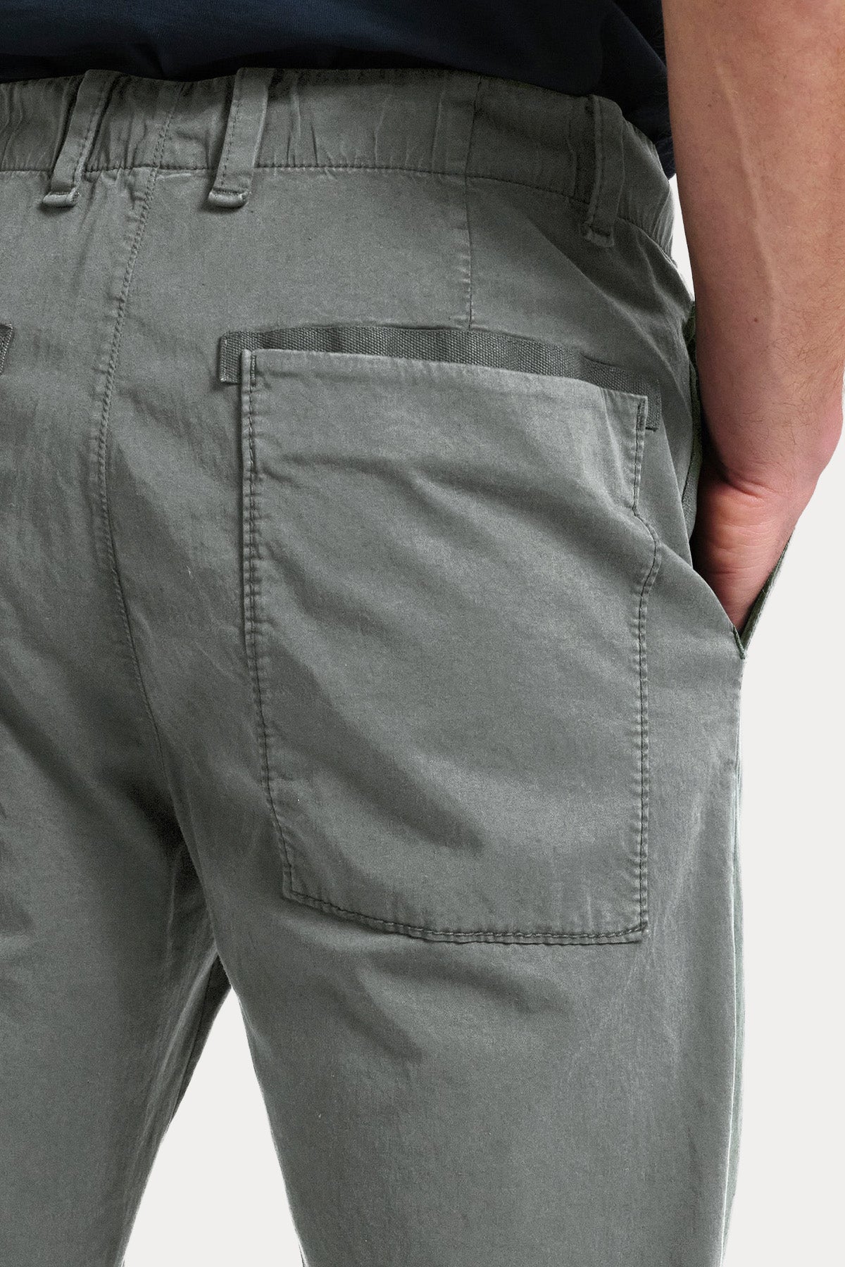 Transit Loose Fit Beli Lastikli Tek Pile Streç Pantolon-Pantolon-Libas