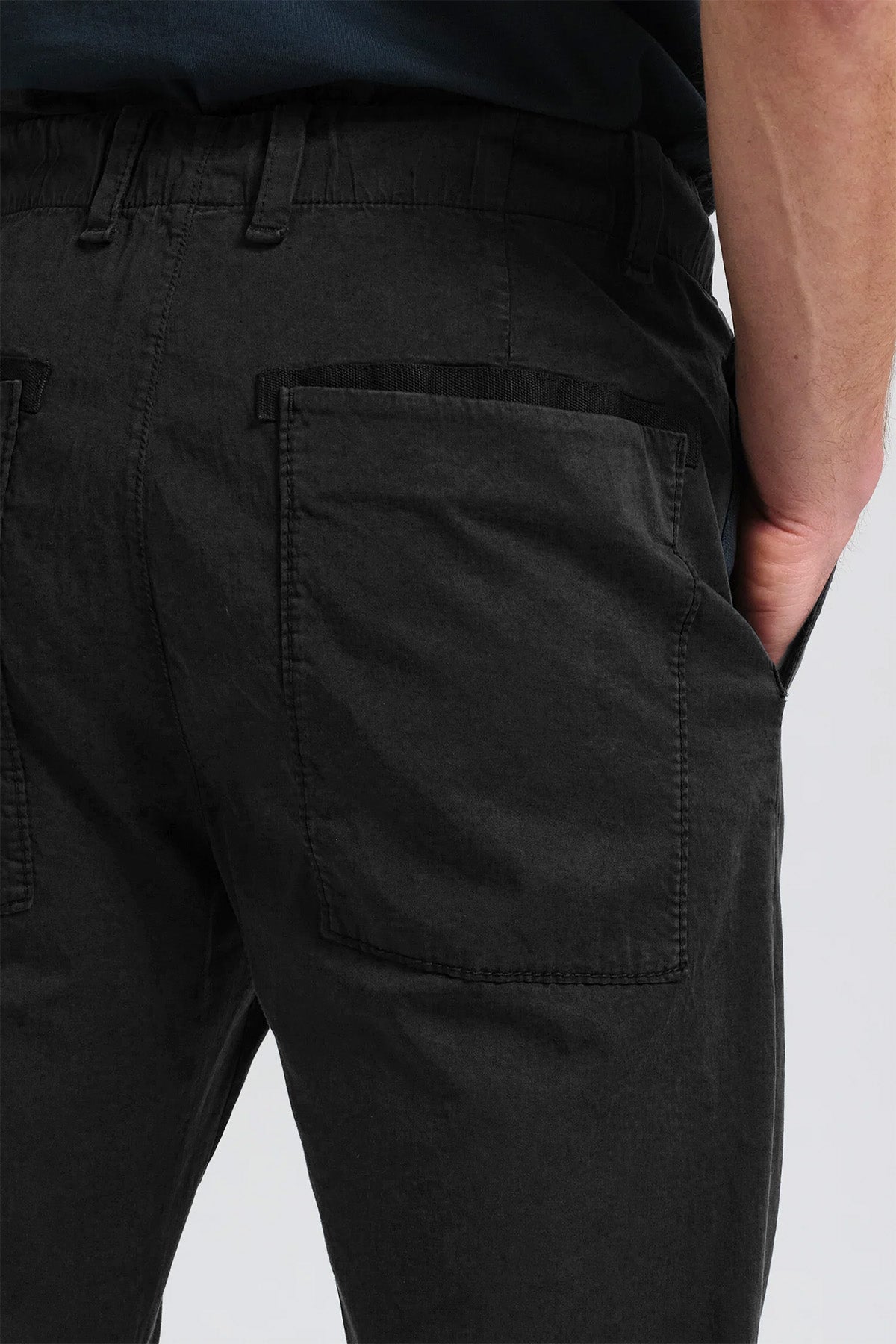 Transit Loose Fit Beli Lastikli Tek Pile Streç Pantolon-Pantolon-Libas