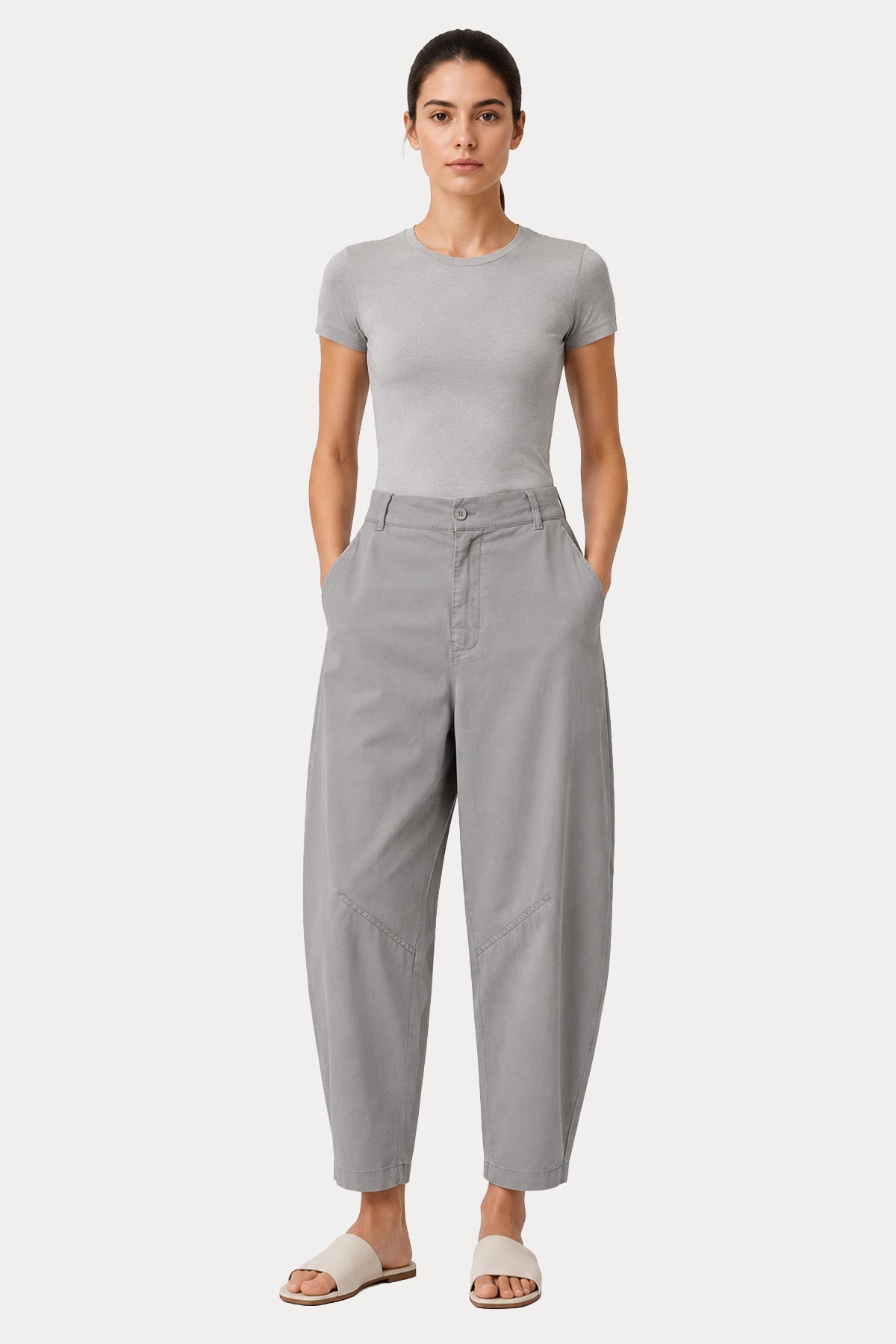 Transit Relaxed Fit İnce Dokulu Beli Lastikli Pantolon