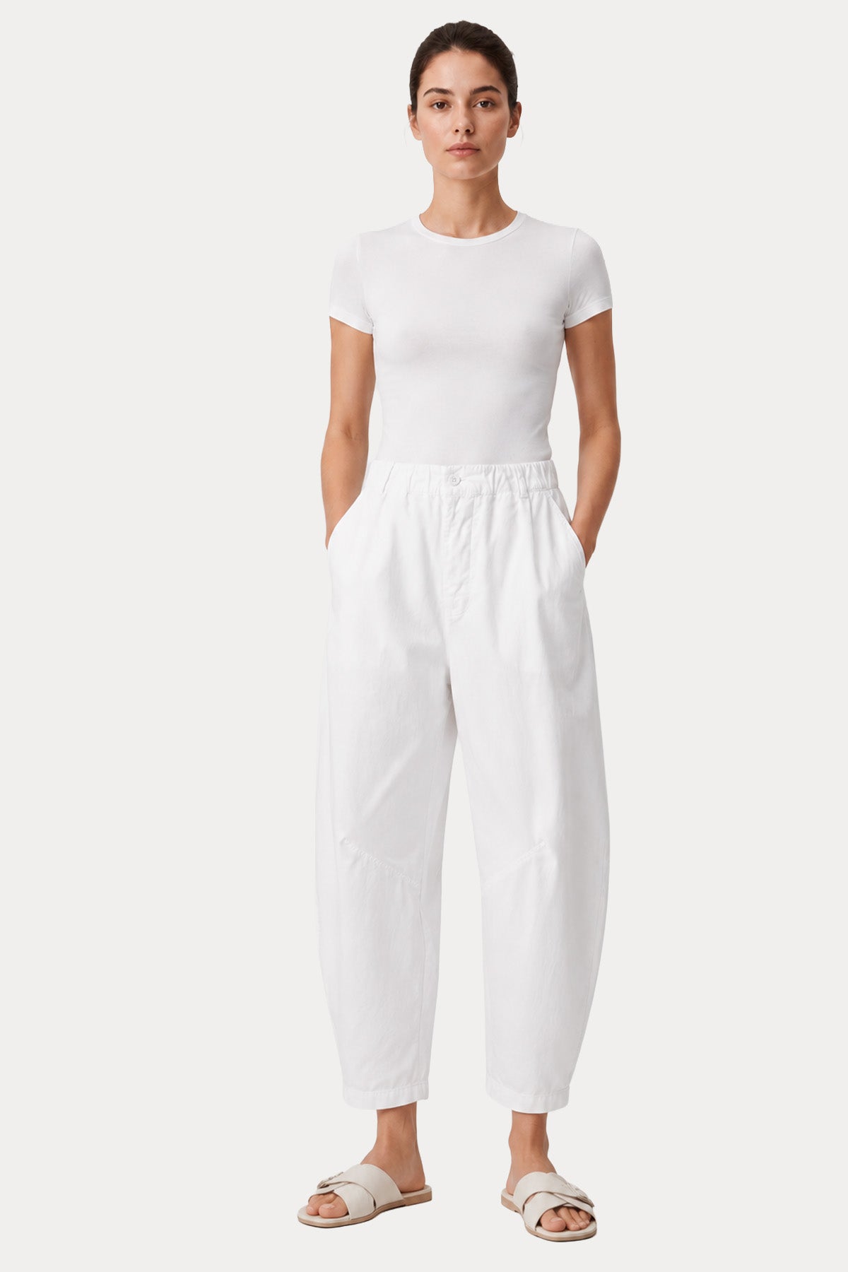 Transit Relaxed Fit İnce Dokulu Beli Lastikli Pantolon