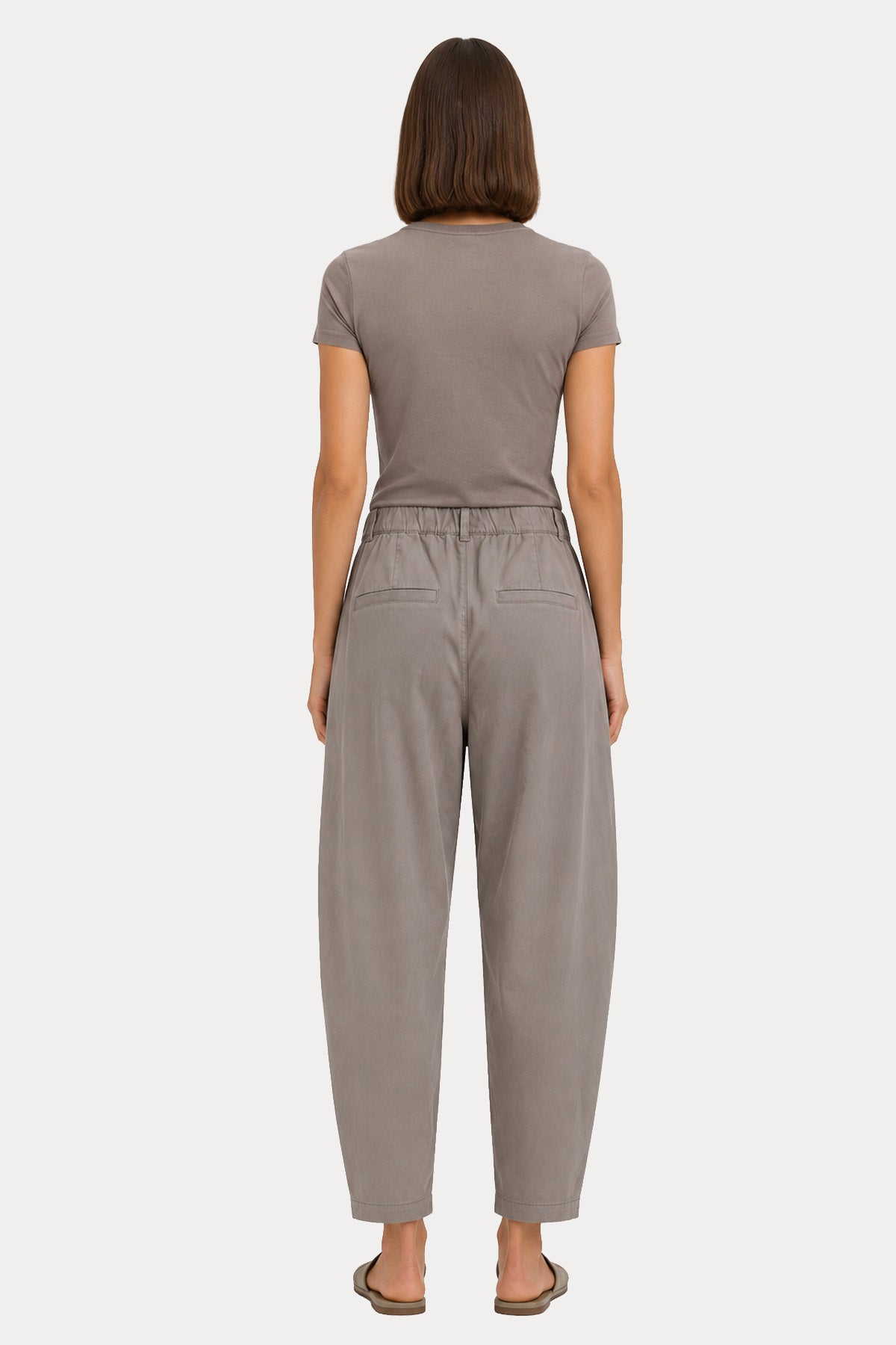 Transit Relaxed Fit İnce Dokulu Beli Lastikli Pantolon