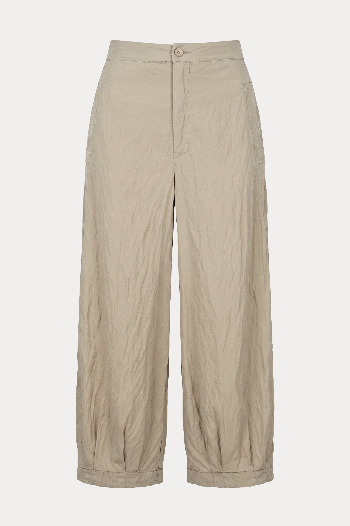Transit Relaxed Fit Beli Lastikli İpek Pantolon