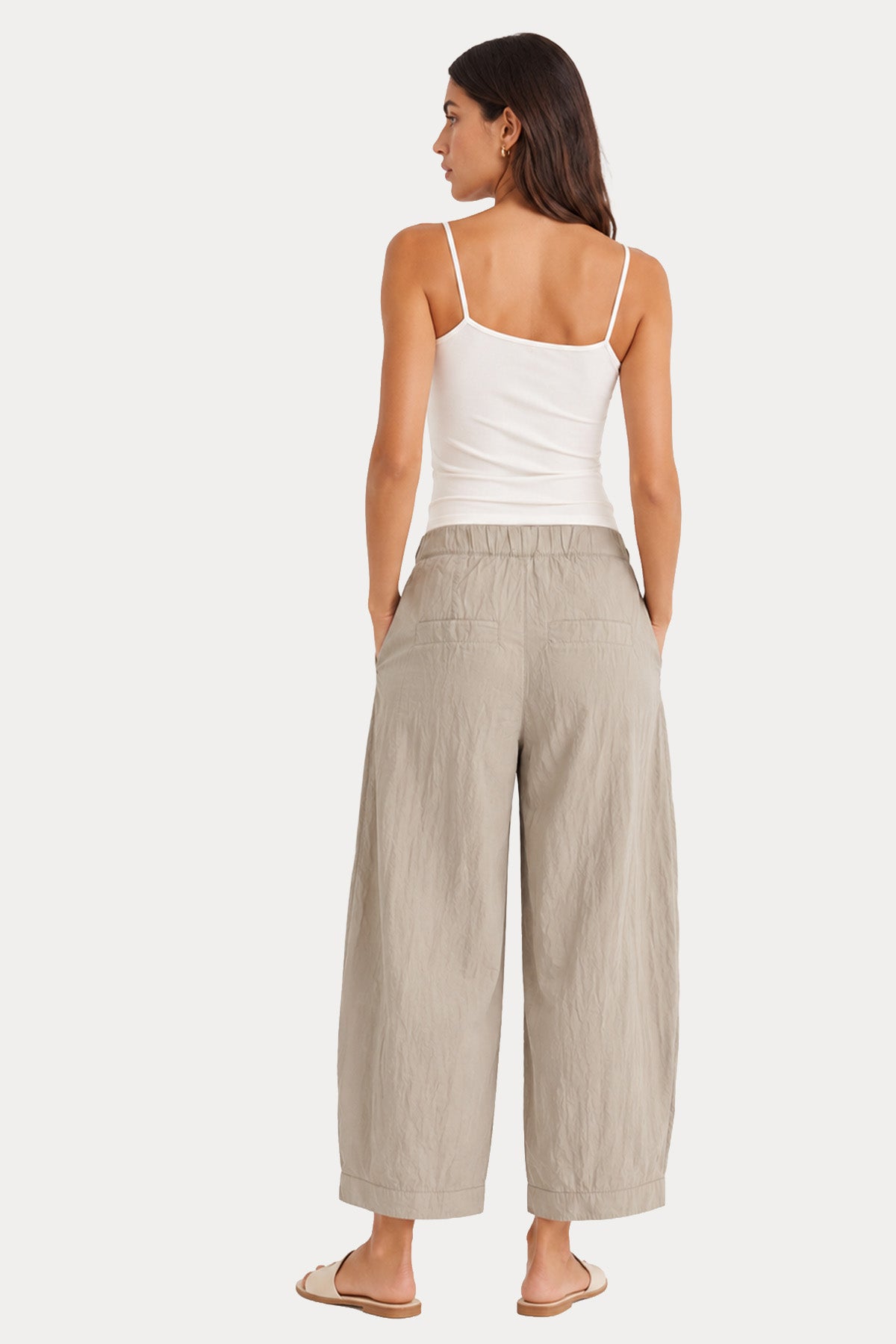 Transit Relaxed Fit Beli Lastikli İpek Pantolon