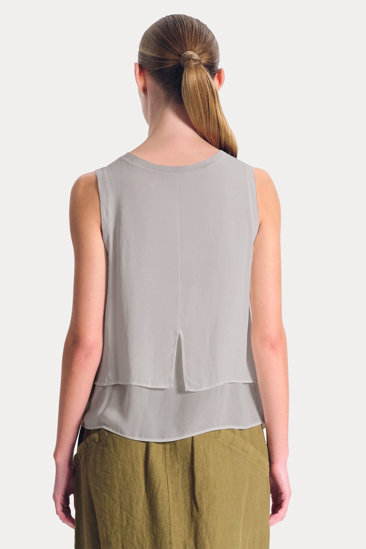 Transit Comfort Fit Yuvarlak Yaka Keten Bluz-Bluz-Libas