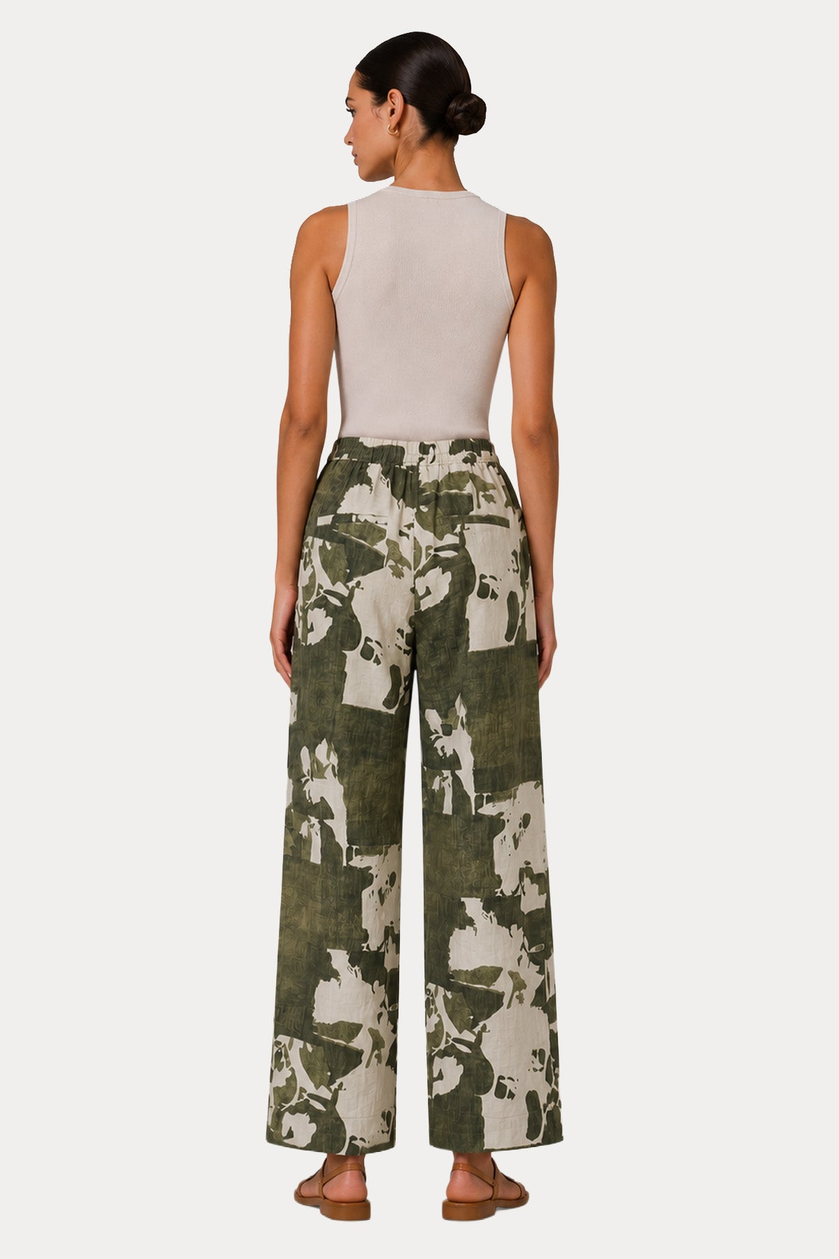 Transit Relaxed Fit Beli Lastikli Keten Pantolon