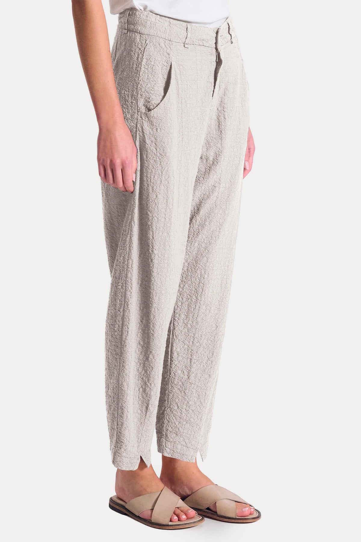 Transit Loose Fit Dokulu Kumaş Pantolon-Pantolon-Libas