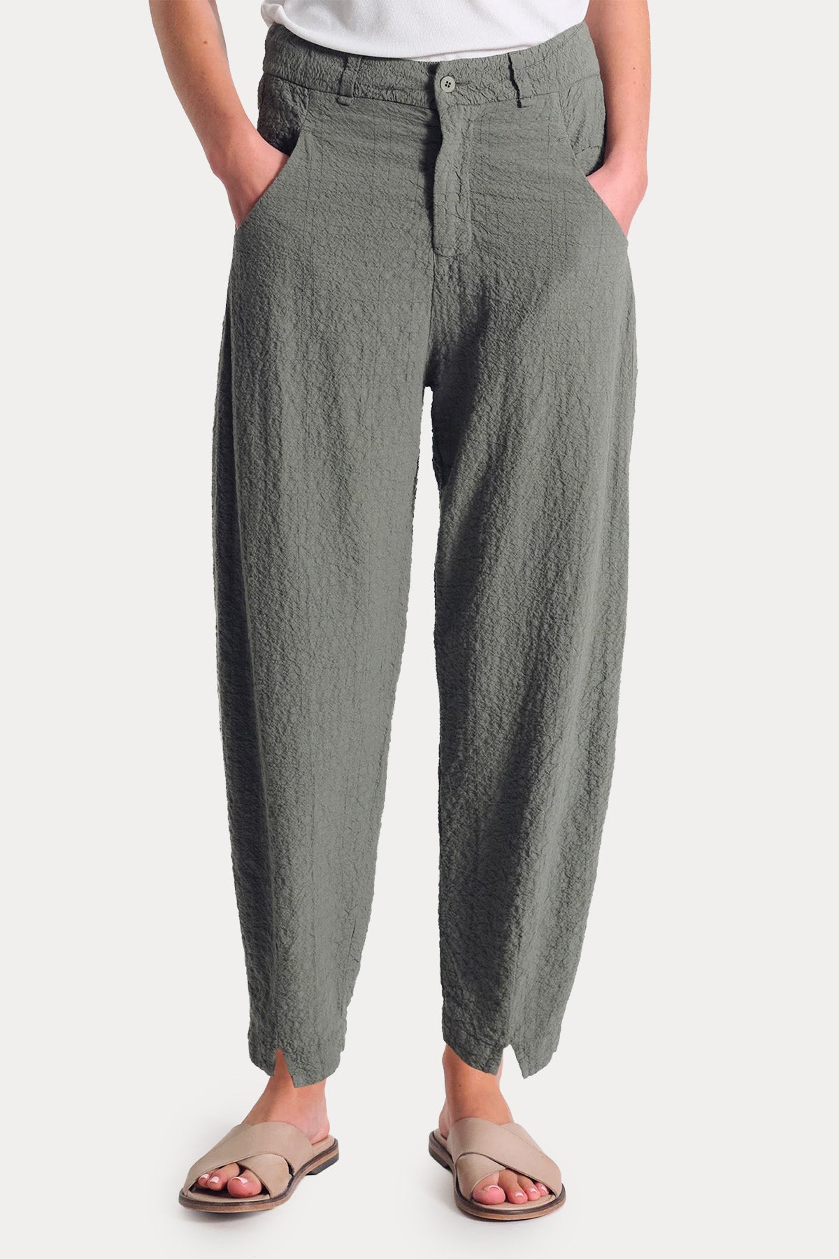 Transit Loose Fit Dokulu Kumaş Pantolon-Pantolon-Libas