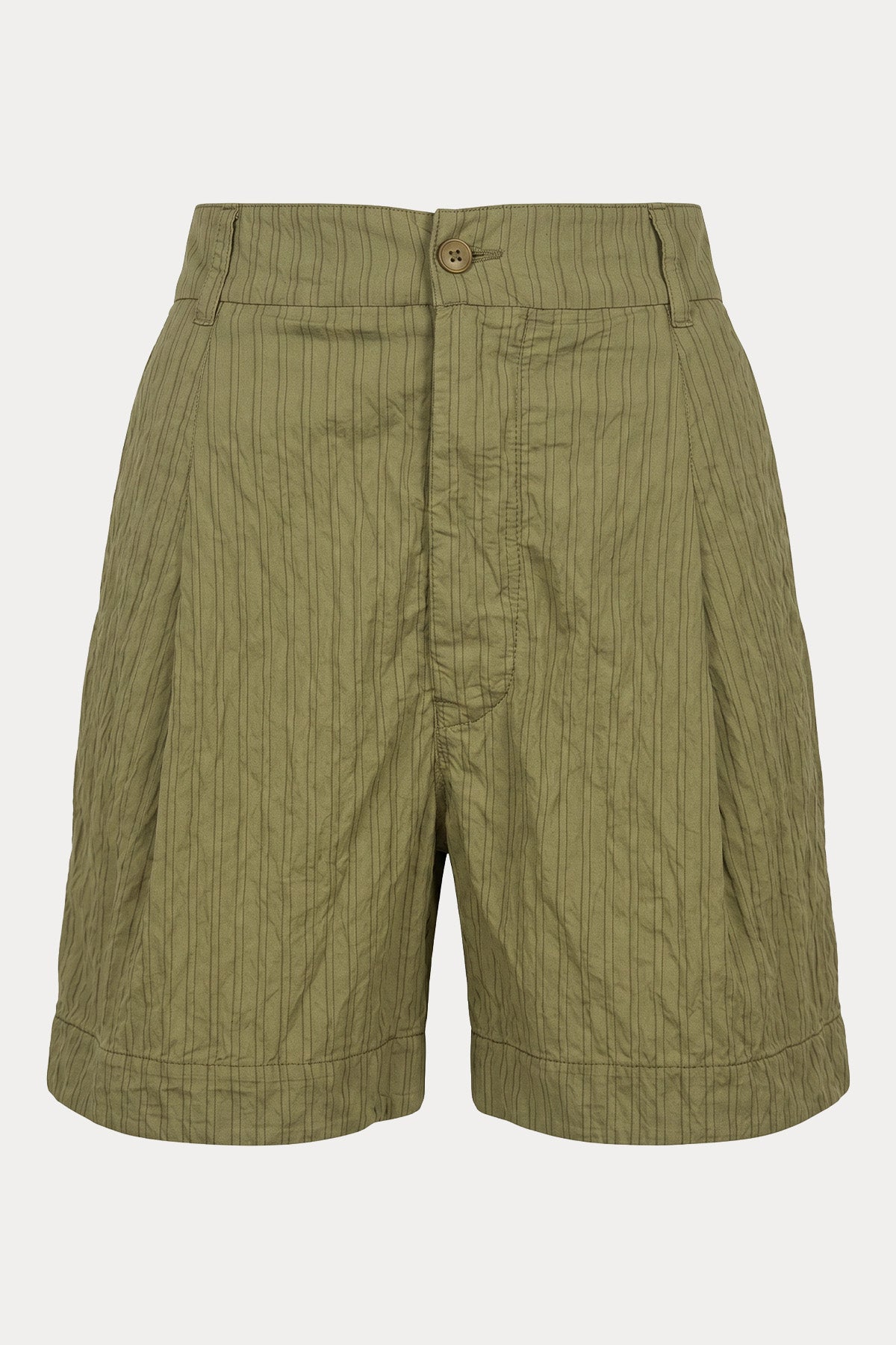 Transit Relaxed Fit Çizgili Tek Pile Şort