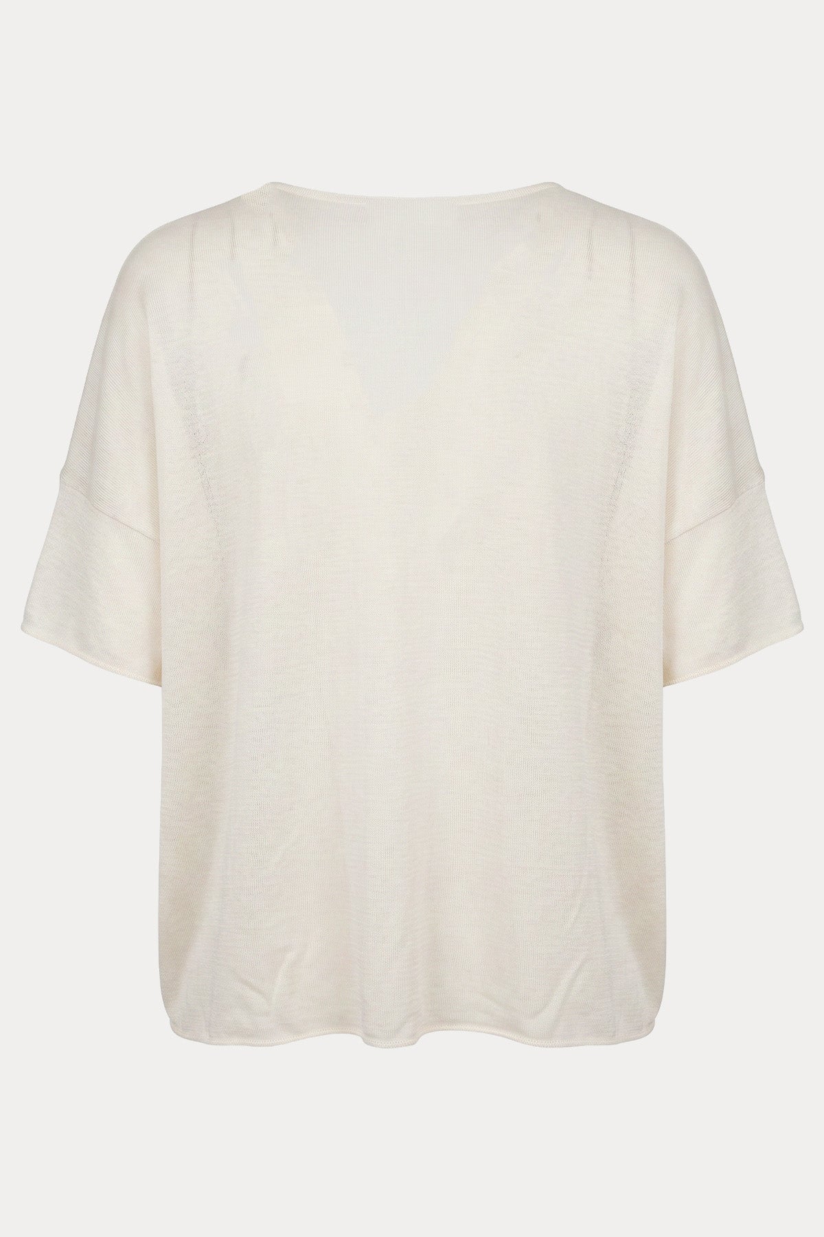 Transit Relaxed Fit İnce Örgü Cep Detaylı T-shirt