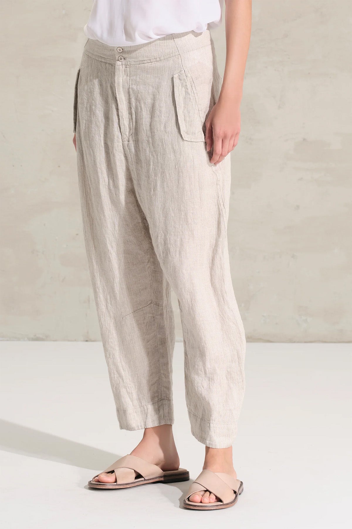Transit Relaxed Fit Keten Pantolon