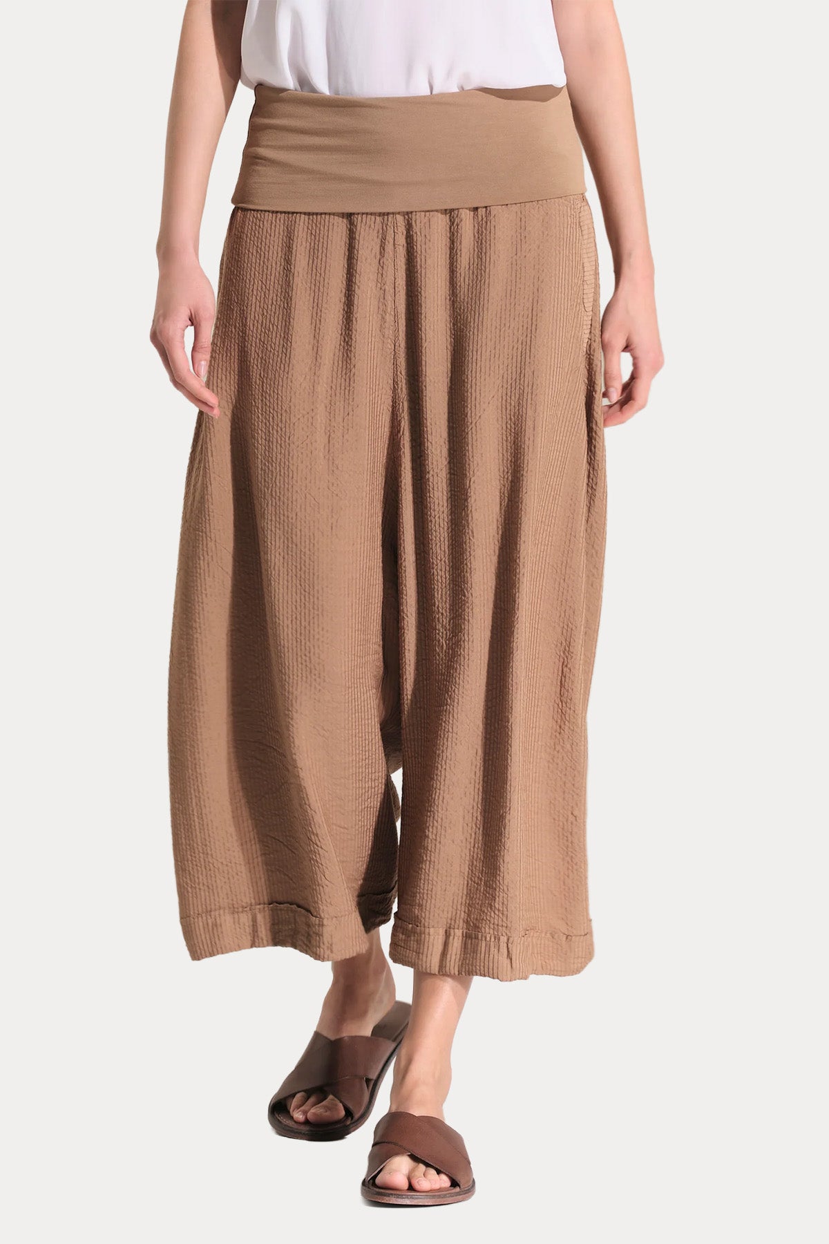 Transit Relaxed Fit Streç İpek Pantolon