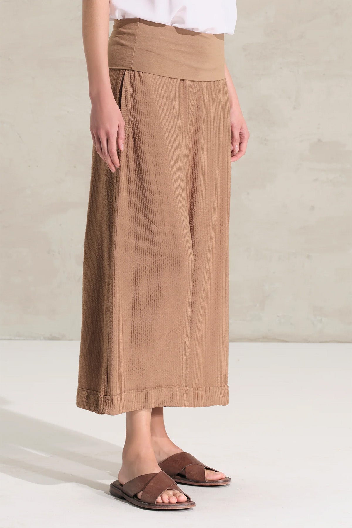 Transit Relaxed Fit Streç İpek Pantolon
