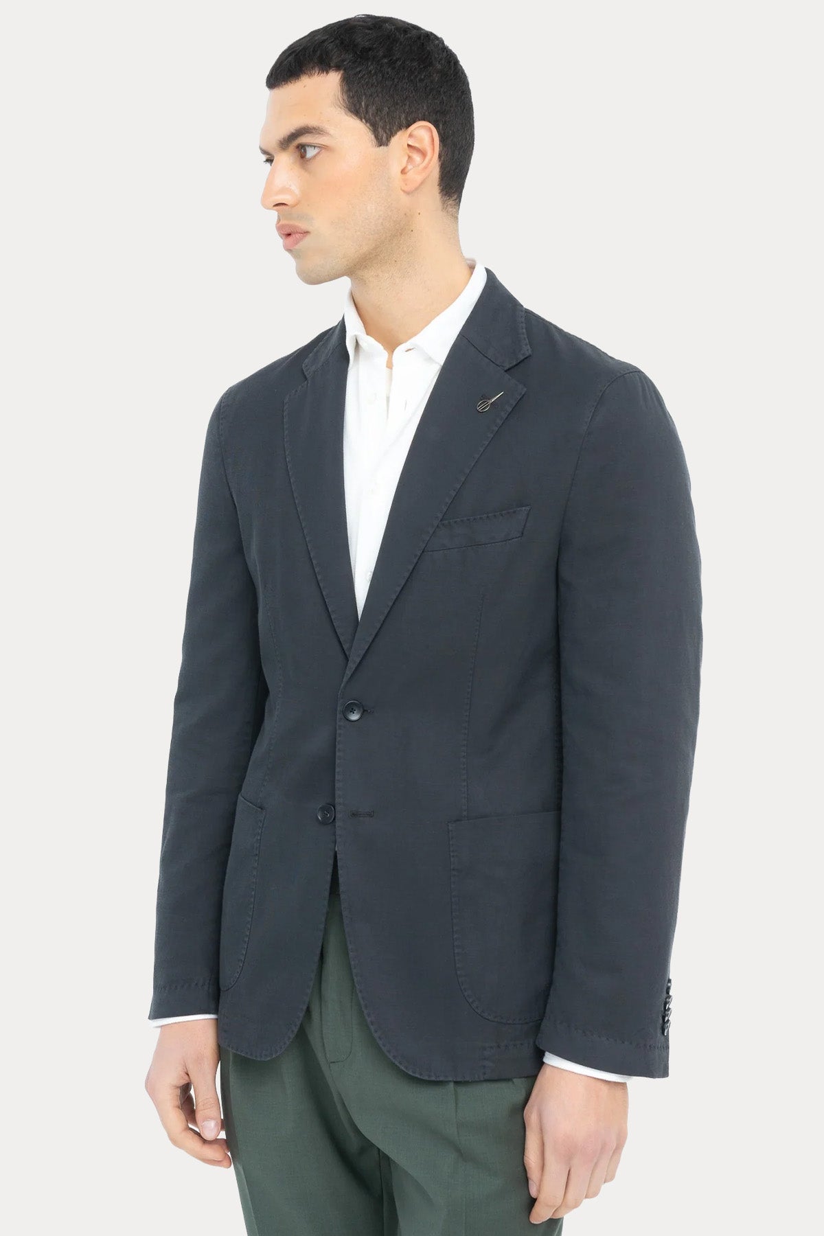 Paoloni Keten Blazer Ceket-Ceket-Libas