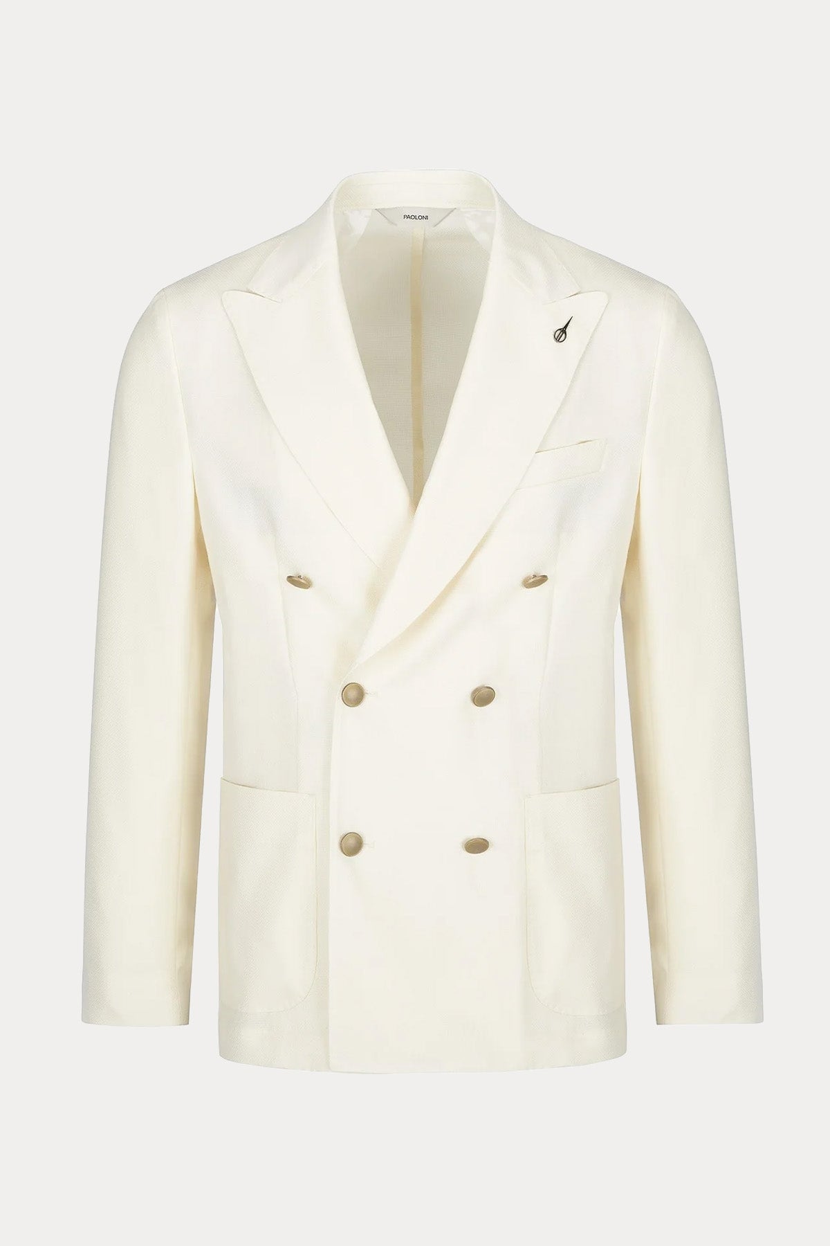 Paoloni Kruvaze Keten Blazer Ceket-Ceket-Libas