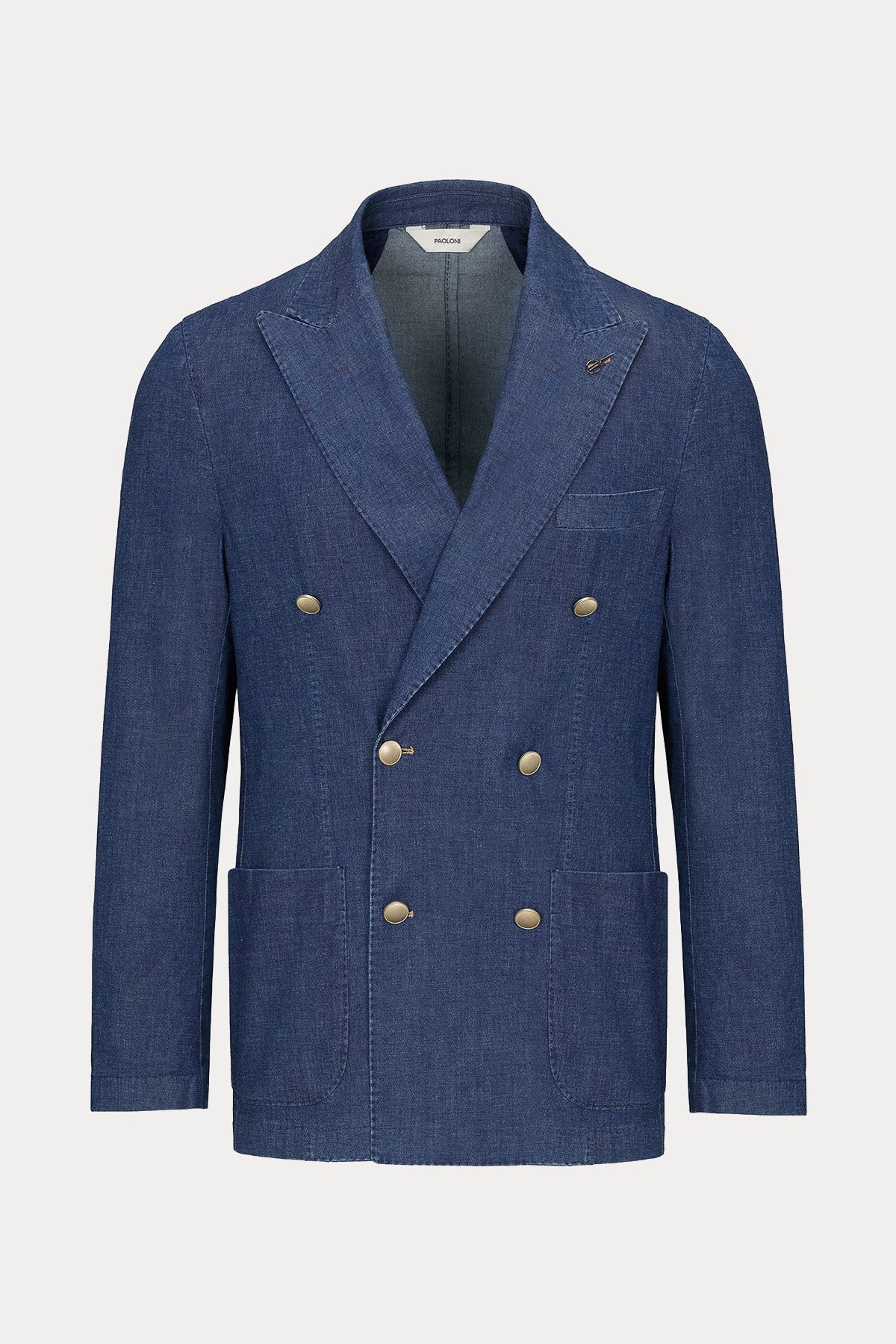 Paoloni Kruvaze Streç Denim Blazer Ceket-Ceket-Libas