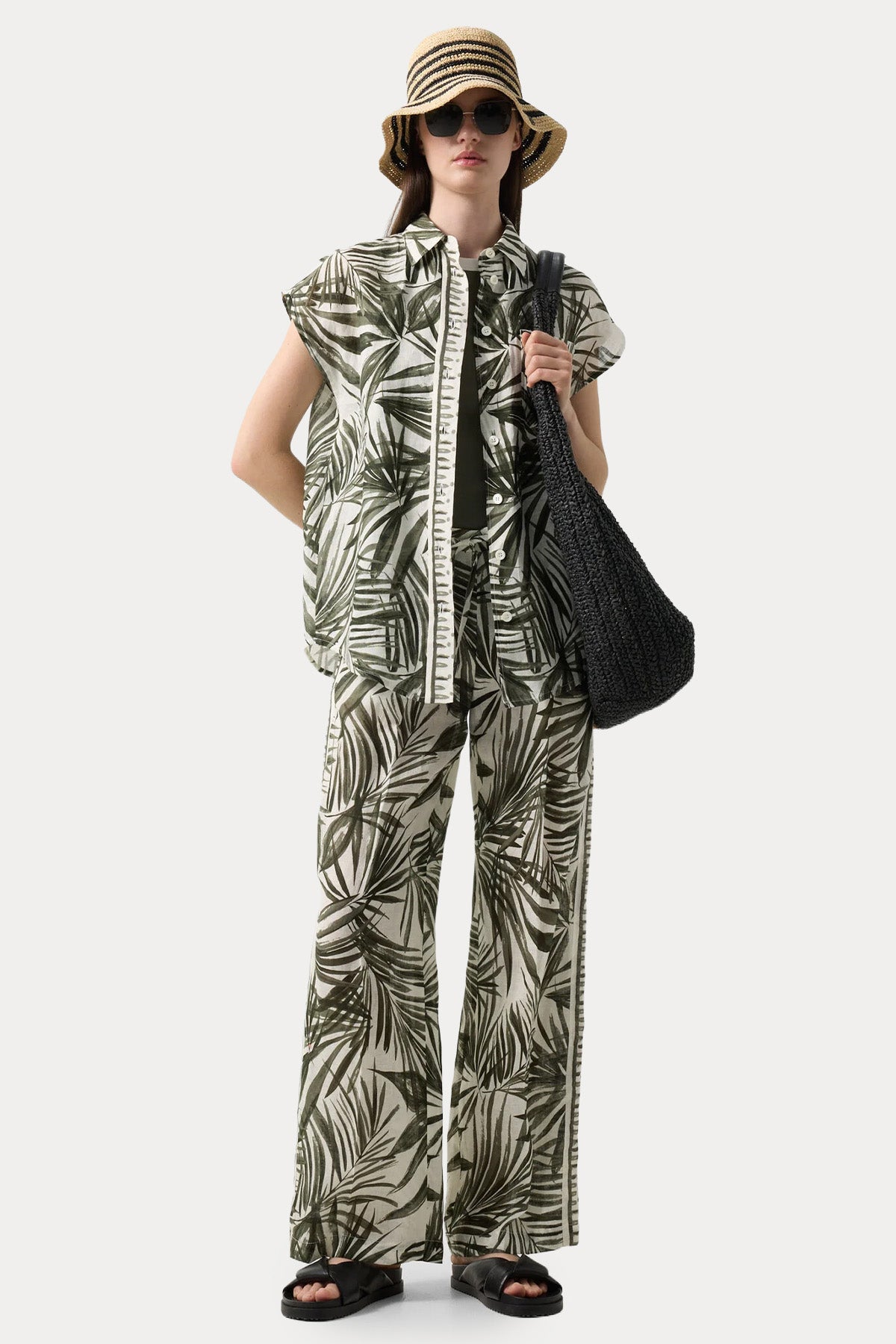 Bogner Charlet Regular Fit Desenli Keten Gömlek