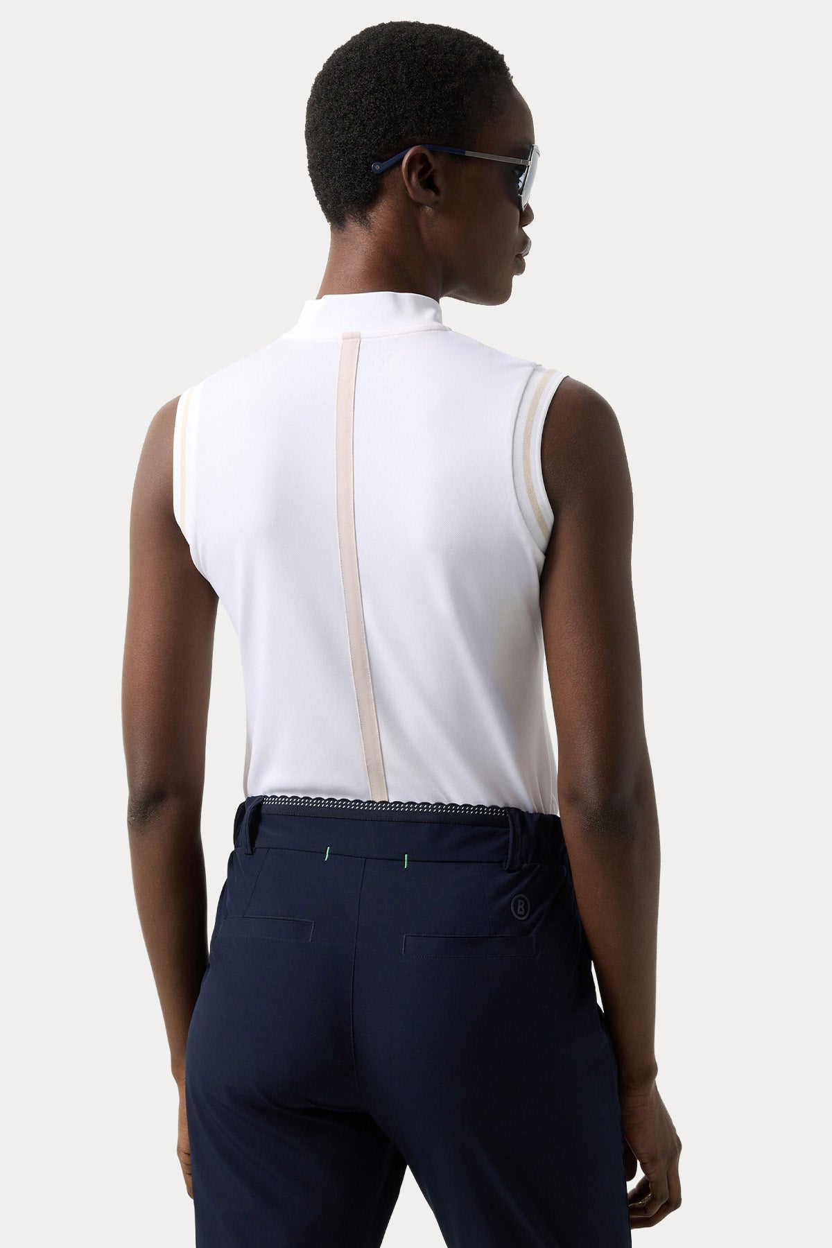 Bogner Evi Dik Yaka Yarım Fermuarlı Streç T-shirt