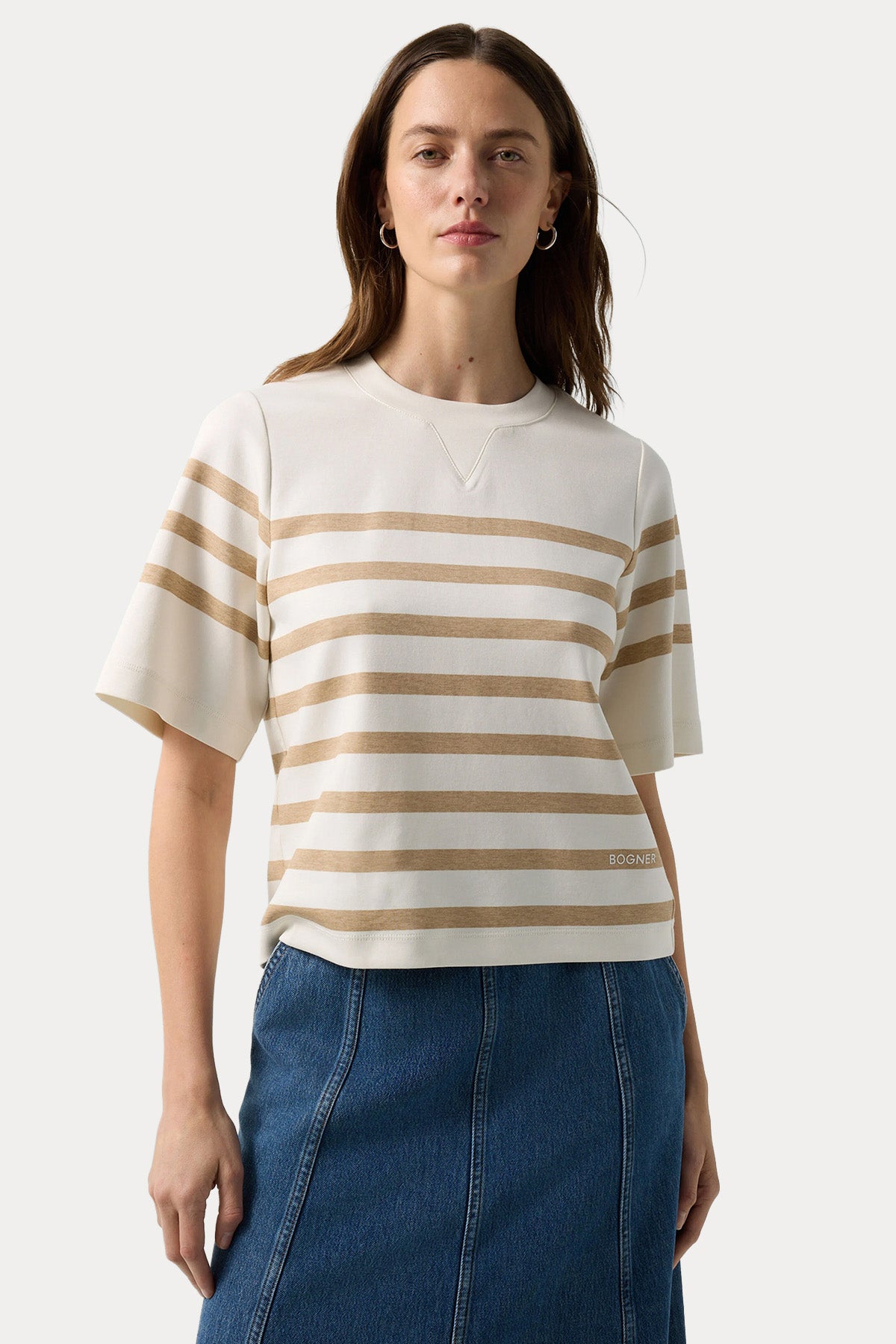 Bogner Stacey Relaxed Fit Çizgili Streç T-shirt