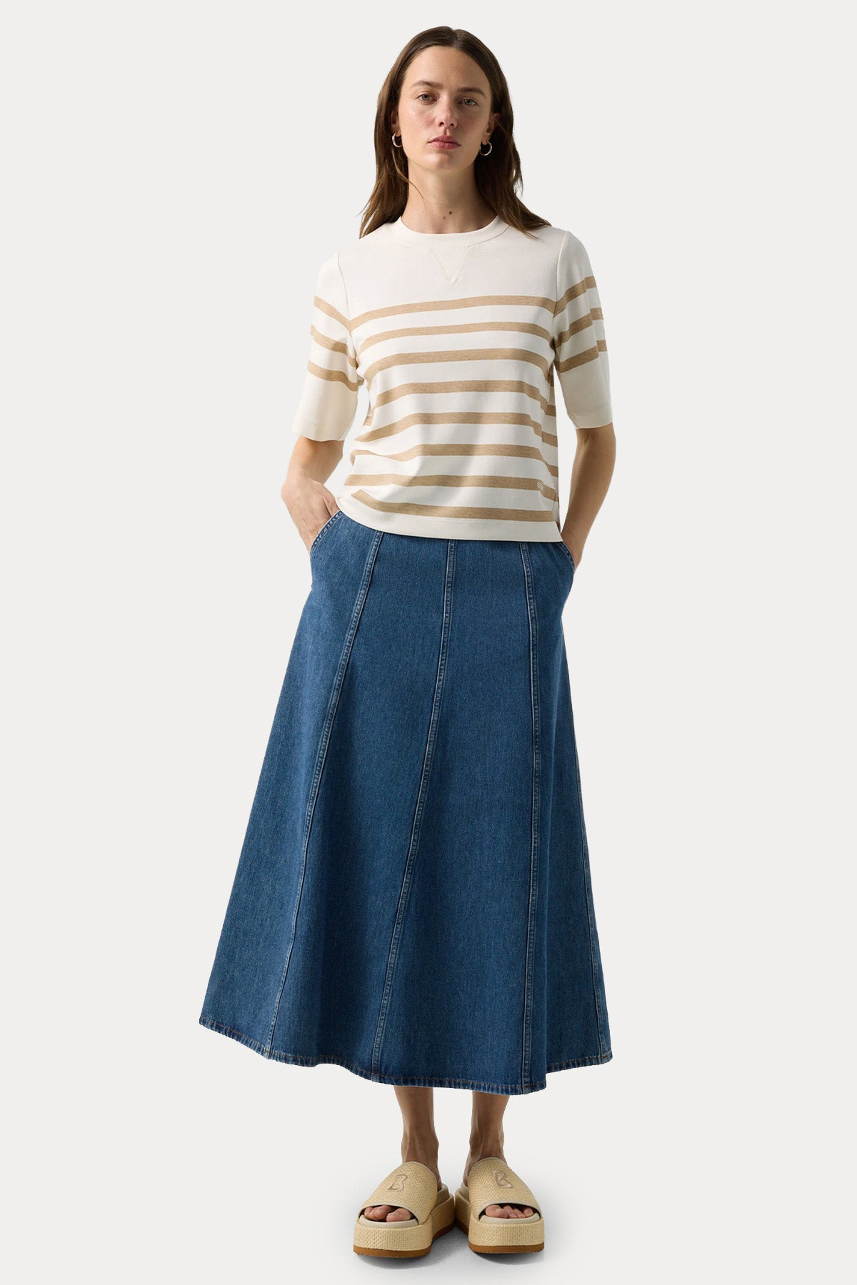 Bogner Stacey Relaxed Fit Çizgili Streç T-shirt