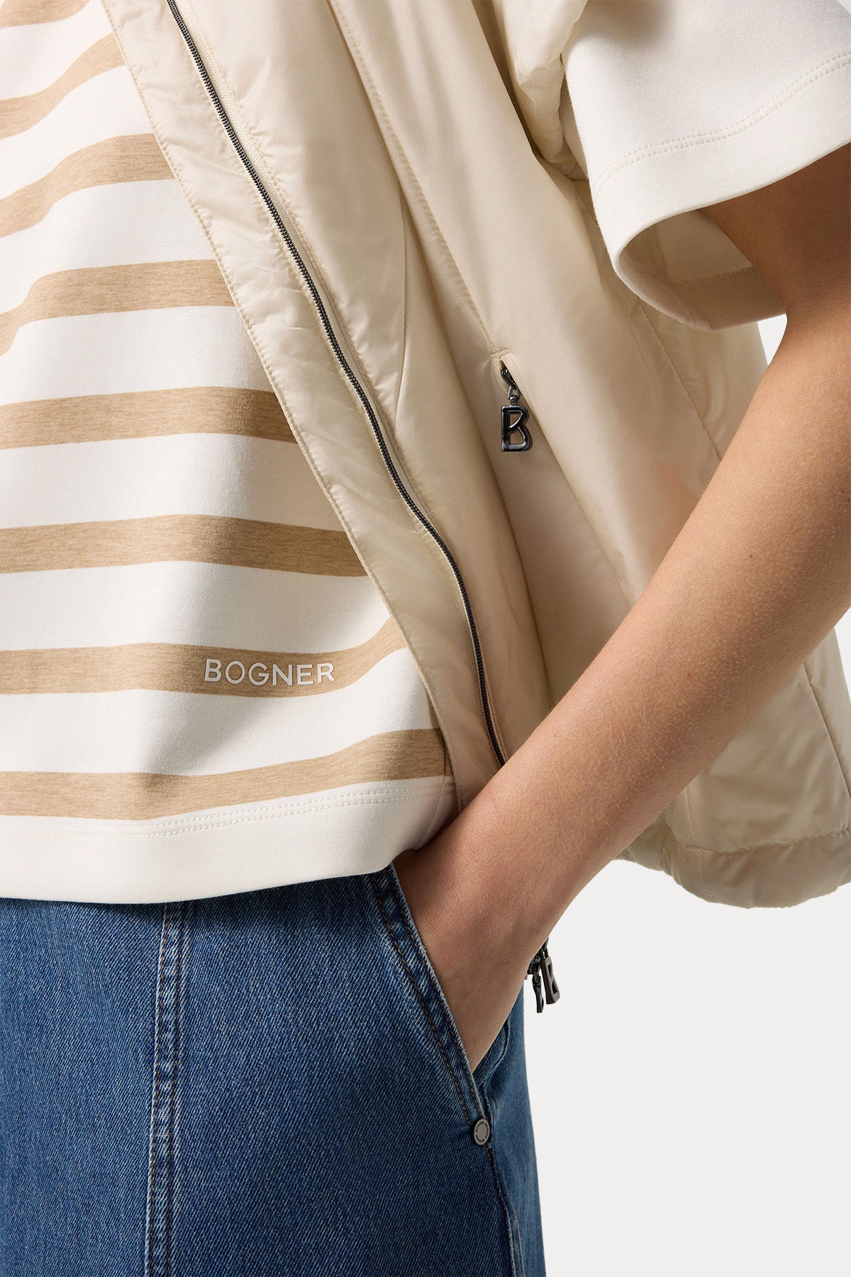 Bogner Stacey Relaxed Fit Çizgili Streç T-shirt