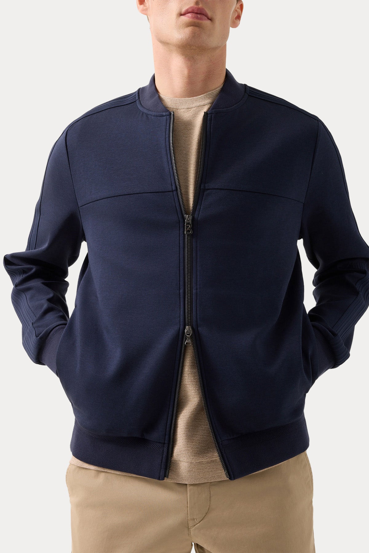 Bogner Lennox Comfort Fit Pilot Yaka Streç Bomber Ceket