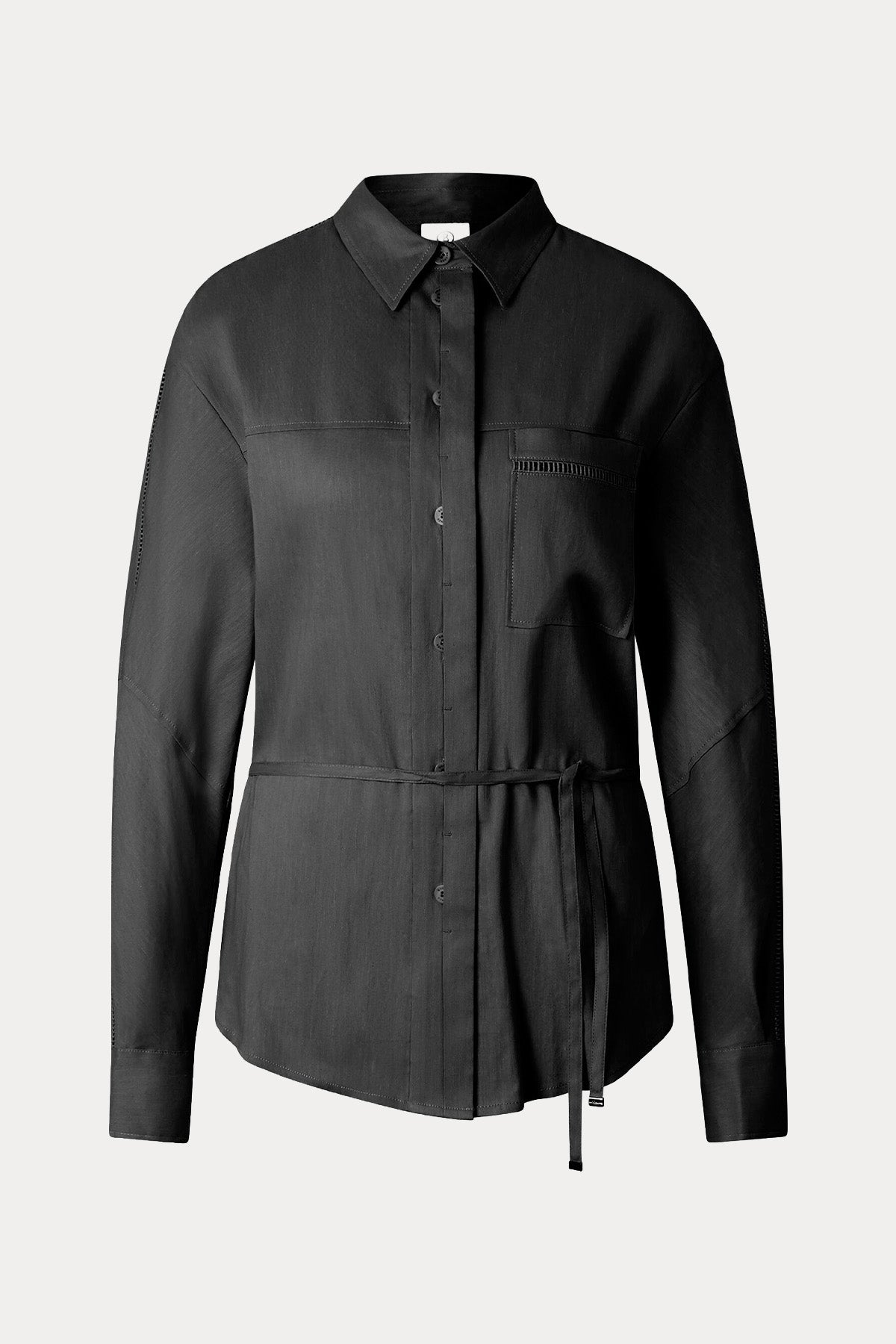 Bogner Catrina İp Kemerli Relaxed Fit Streç Keten Gömlek-Gömlek-Libas
