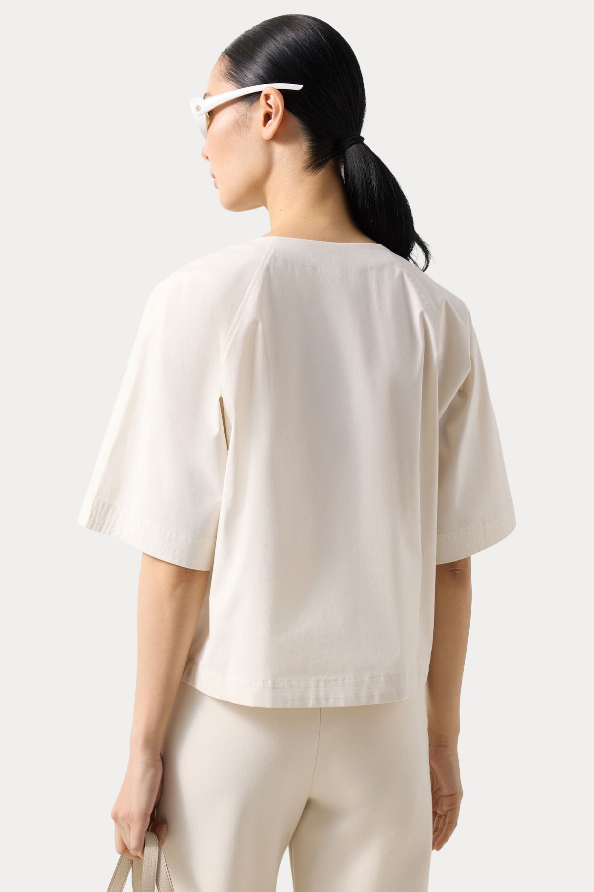 Bogner Page Loose Fit Beli Büzgülü Streç T-shirt-T-shirt-Libas
