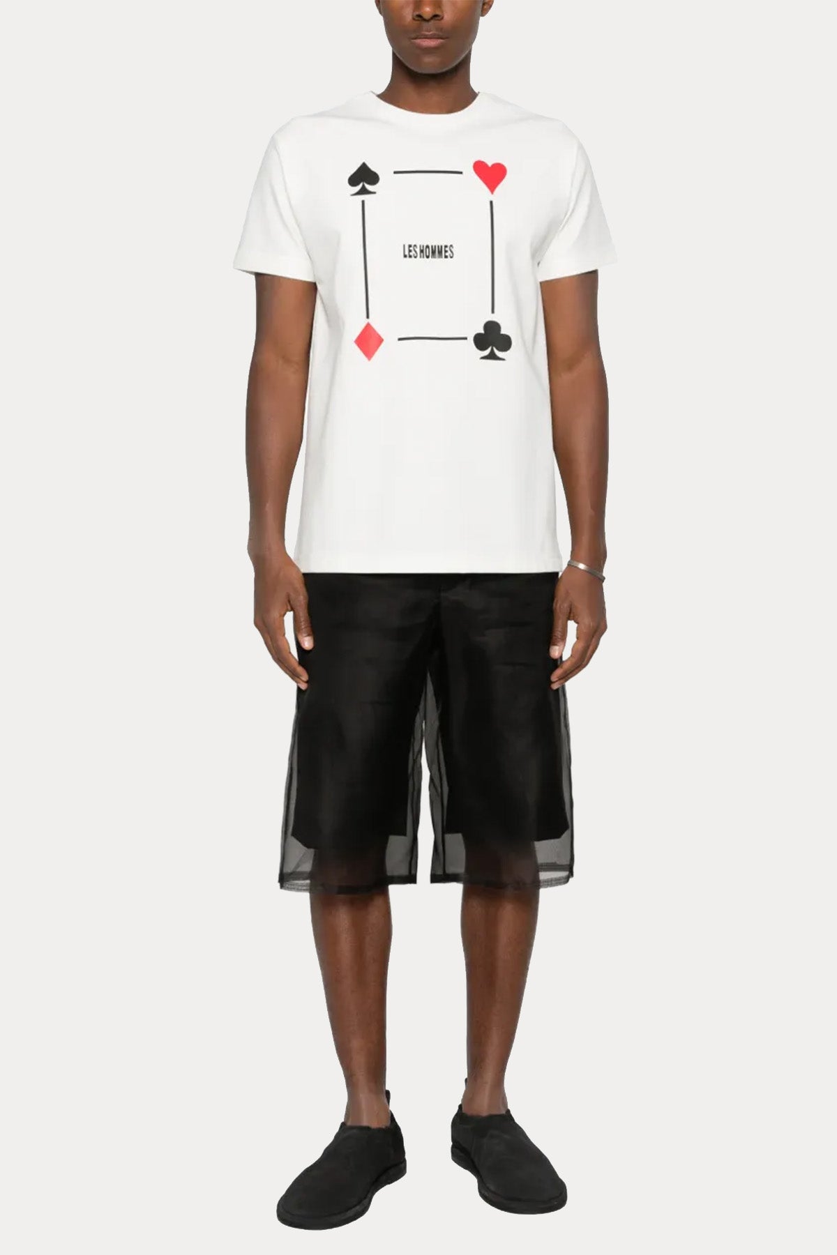 Les Hommes Regular Fit Desenli Streç T-shirt-T-shirt-Libas